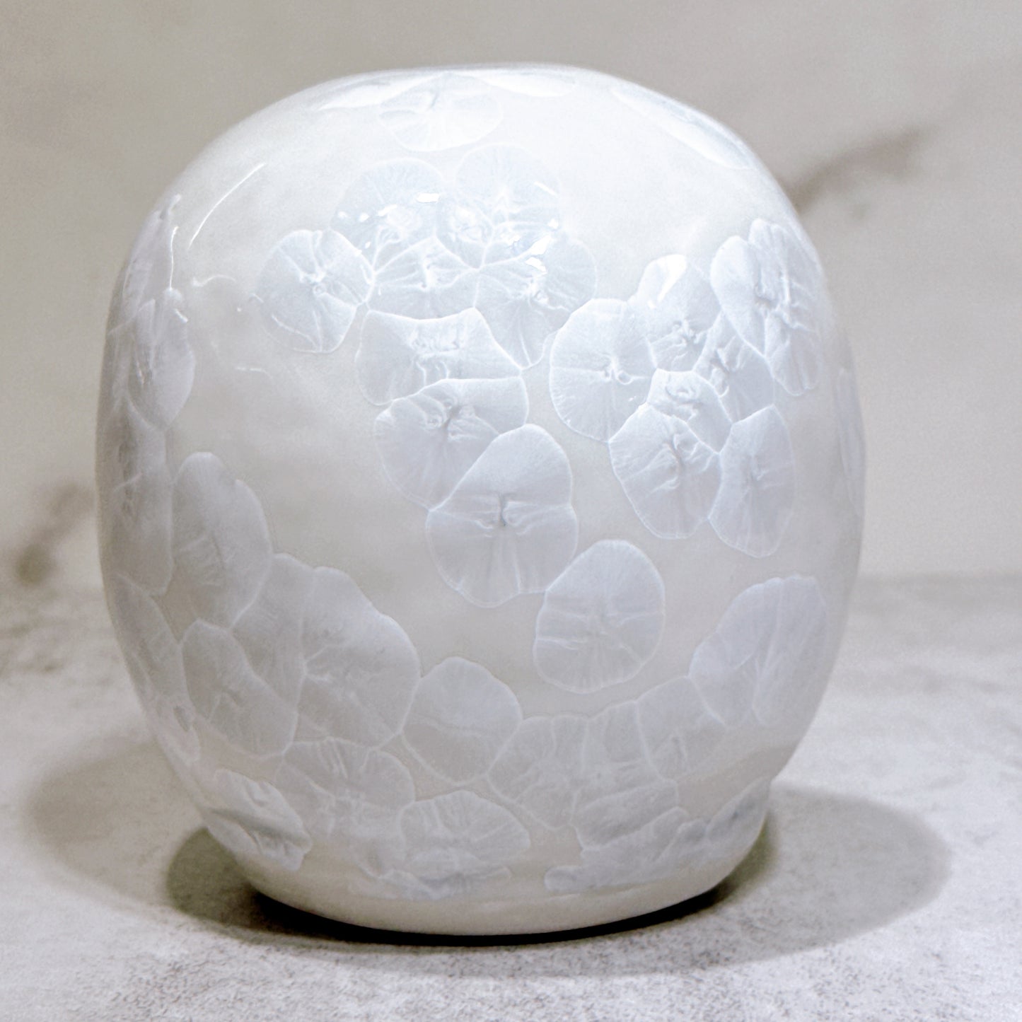 日本清水燒達摩 花結晶 白 花火 小號