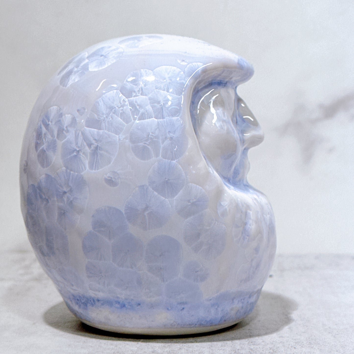 日本清水燒達摩 花結晶 藤 無地 小號
