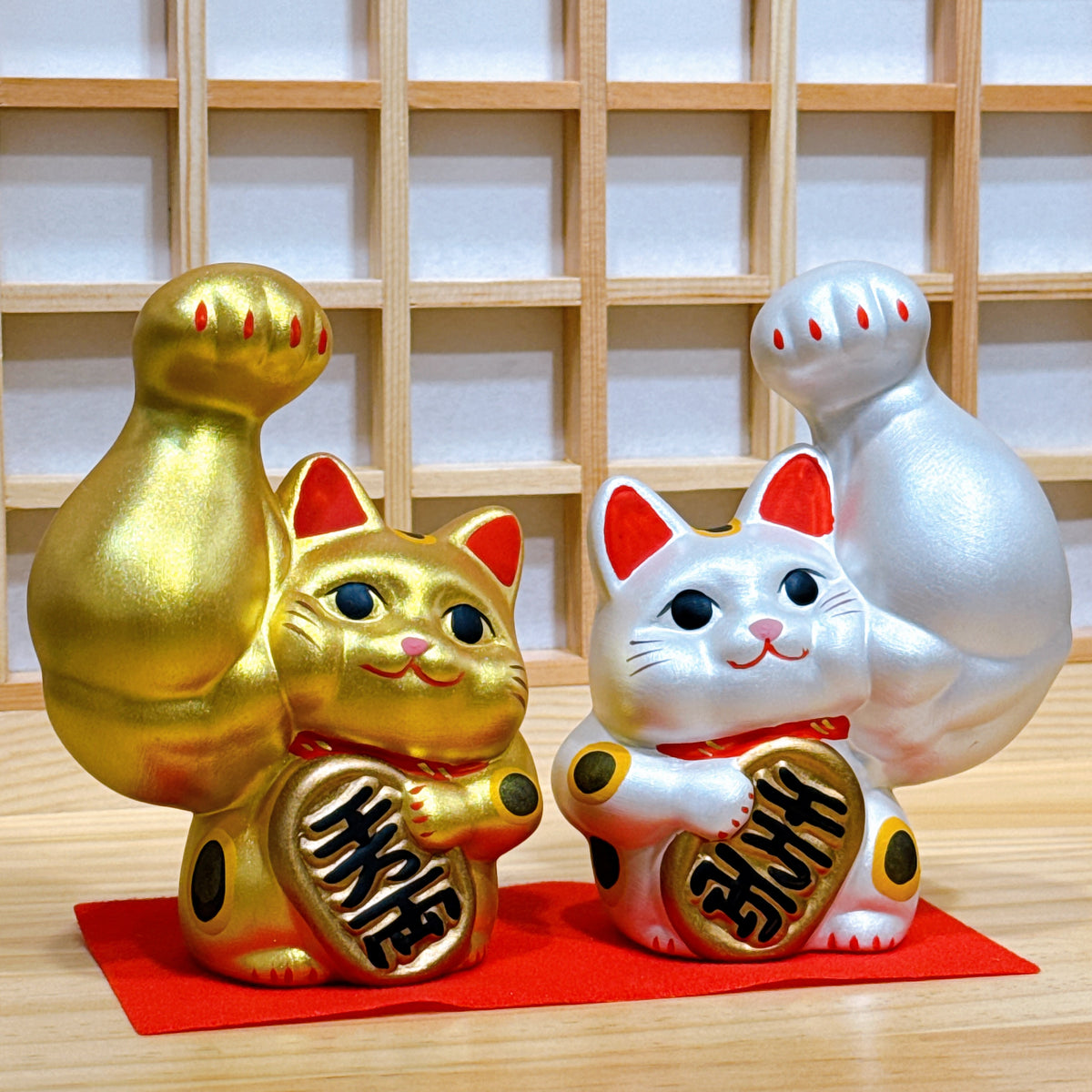 日本筋肉小判招財貓 金銀套裝