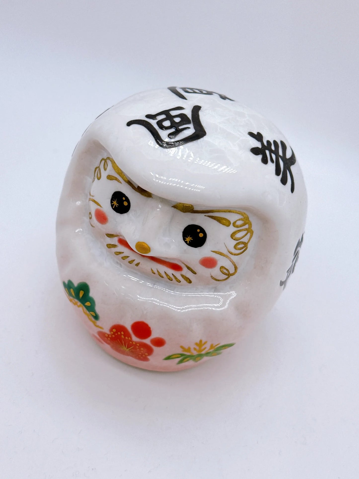 日本清水燒達摩 花結晶 黑彩X夢想