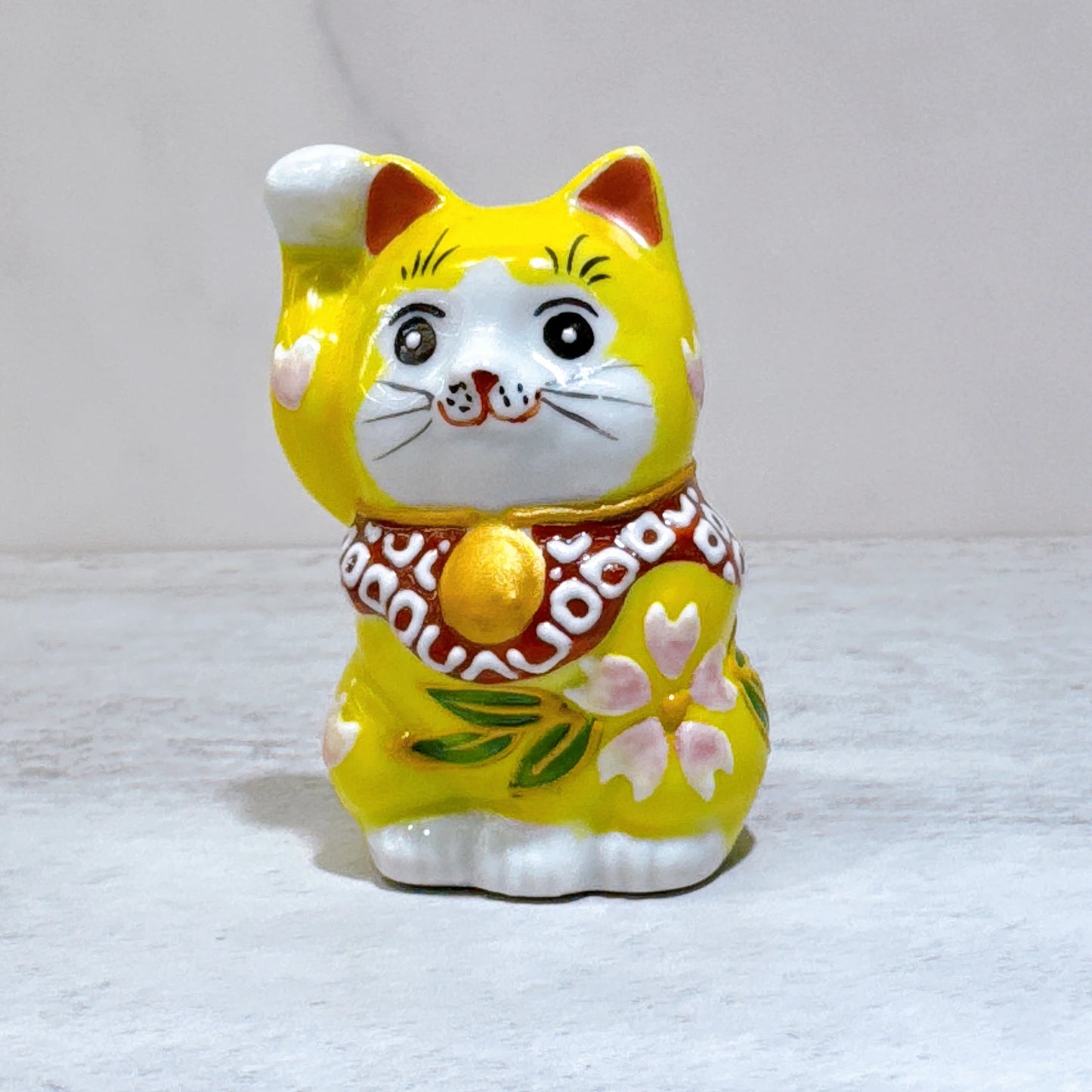 日本九谷燒招財貓 黃盛 2號