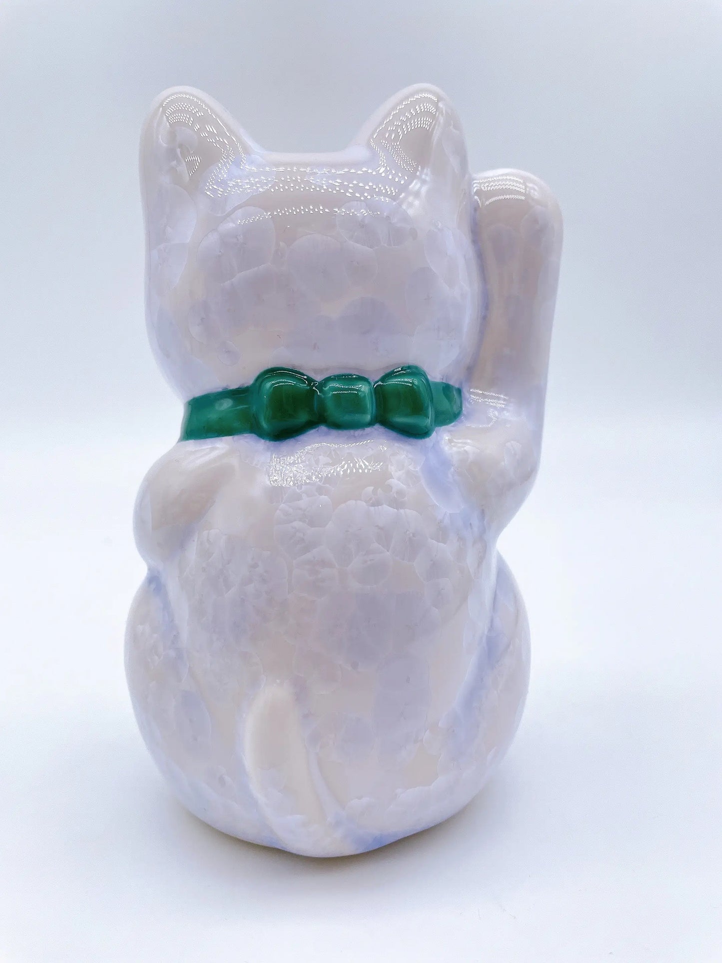 日本清水烧招财猫 花结晶 藤 工作运