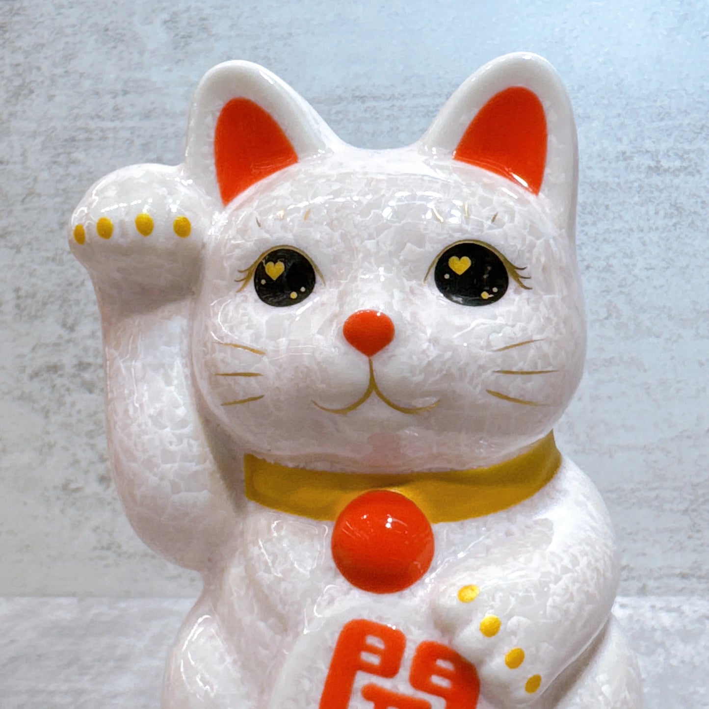 日本清水燒招財貓 花結晶 粉 開運 右