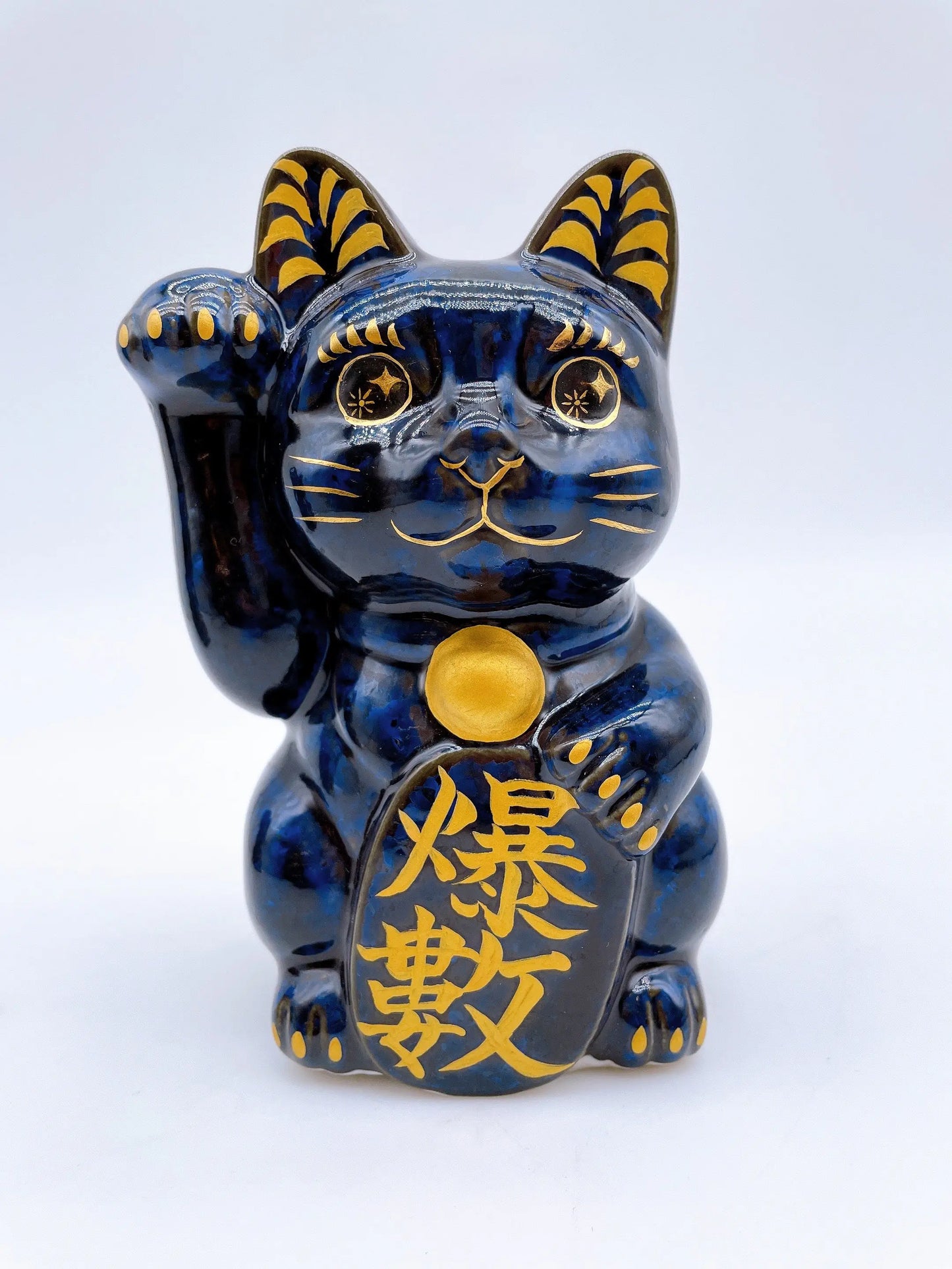 日本清水烧招财猫青墨爆数