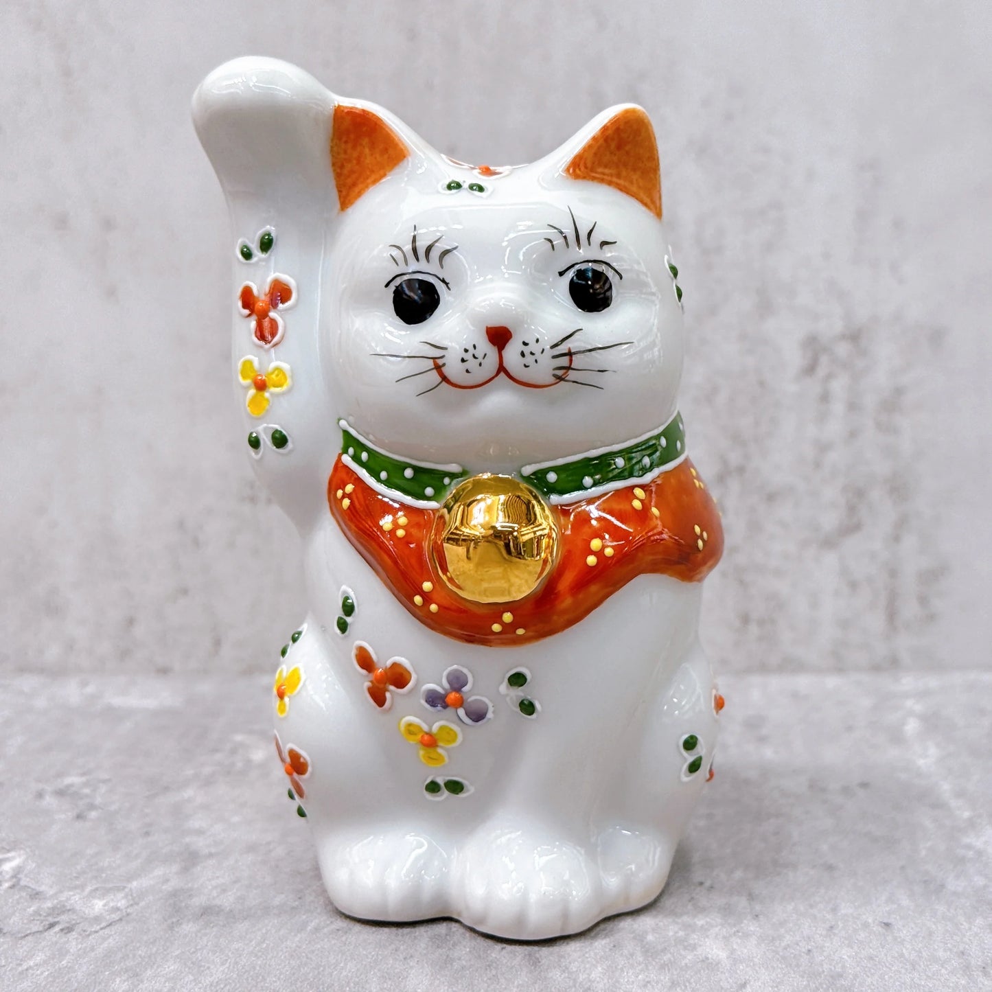 日本九谷燒招財貓 小花4號