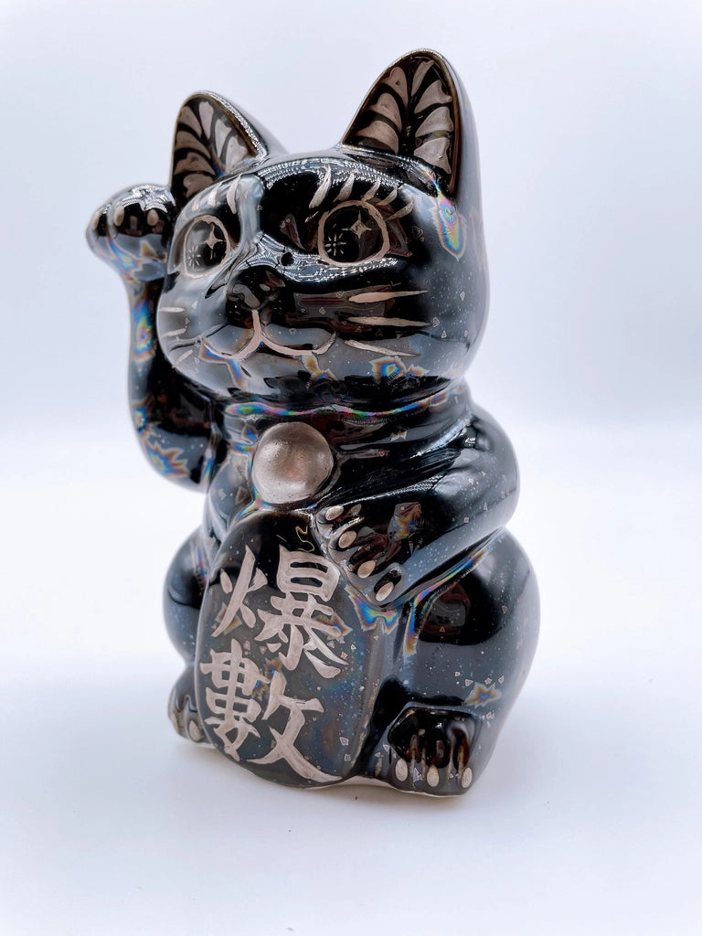 日本清水烧招财猫 星结晶 爆数 银