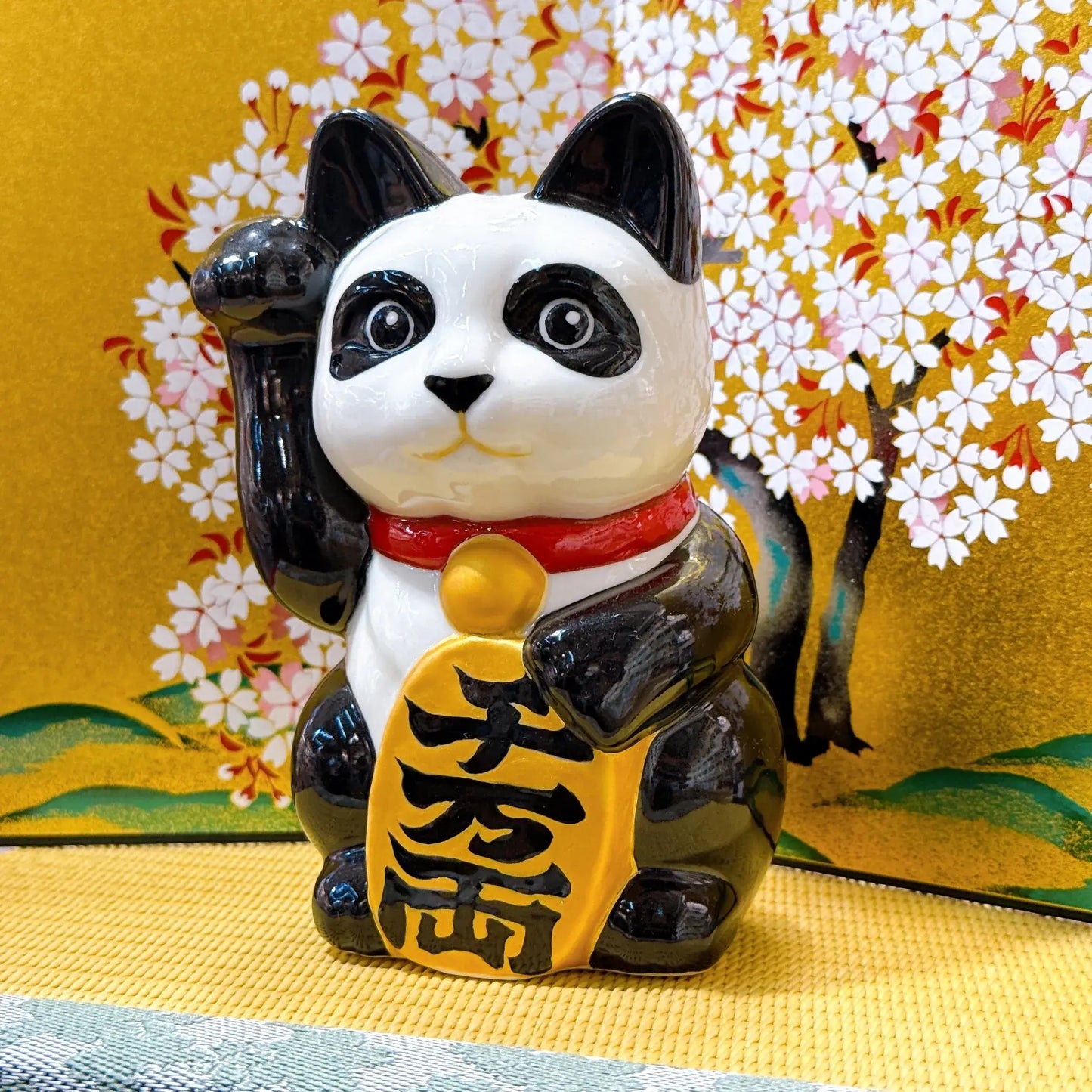 日本清水烧招财猫 熊猫Panda