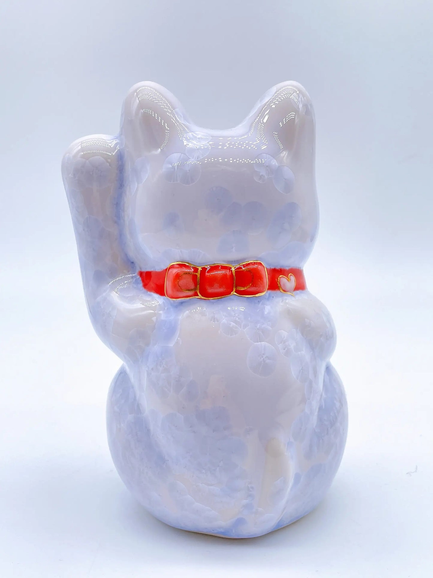 日本清水烧招财猫 花结晶 藤 亿万两 中号
