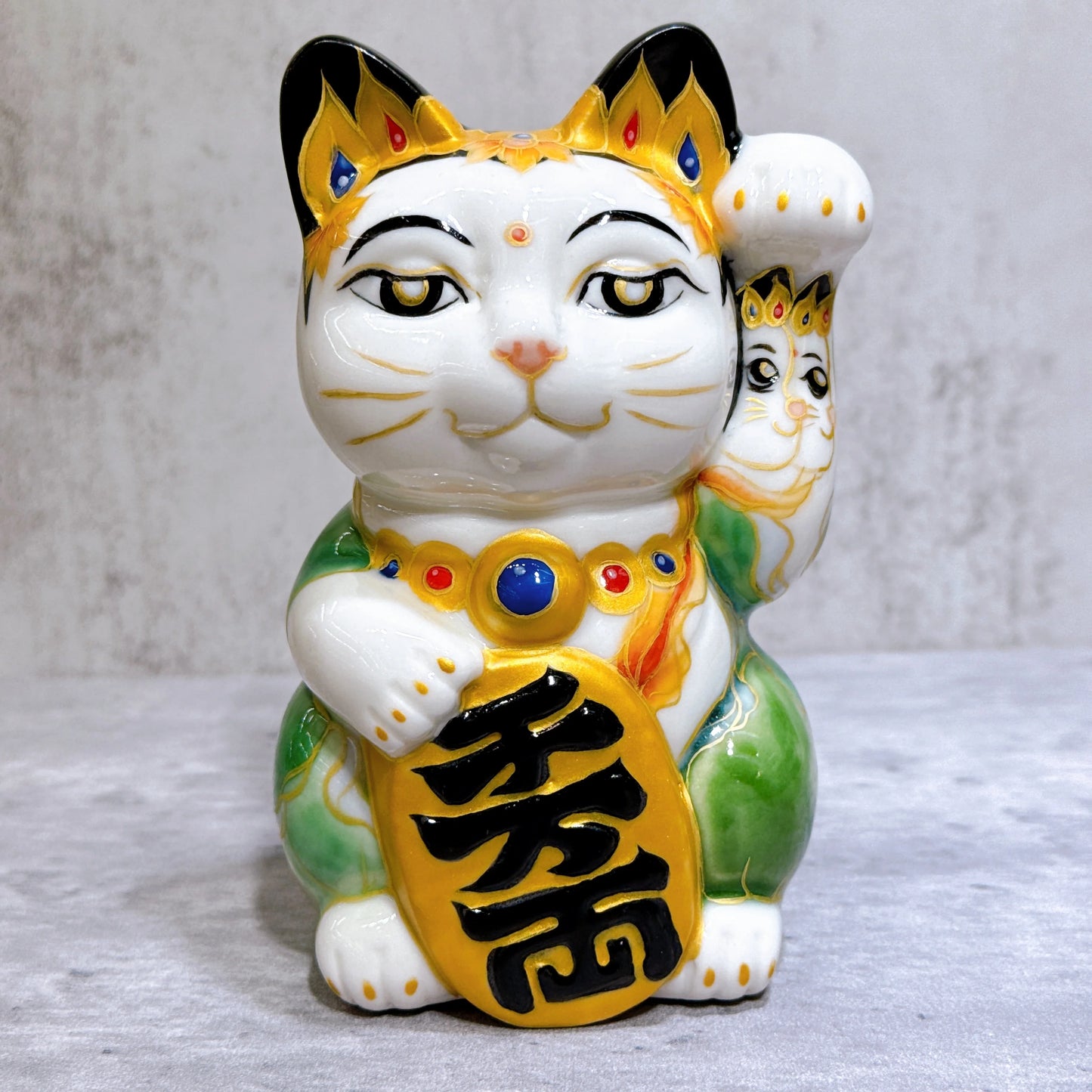 日本清水烧招财猫 佛绘 民族猫