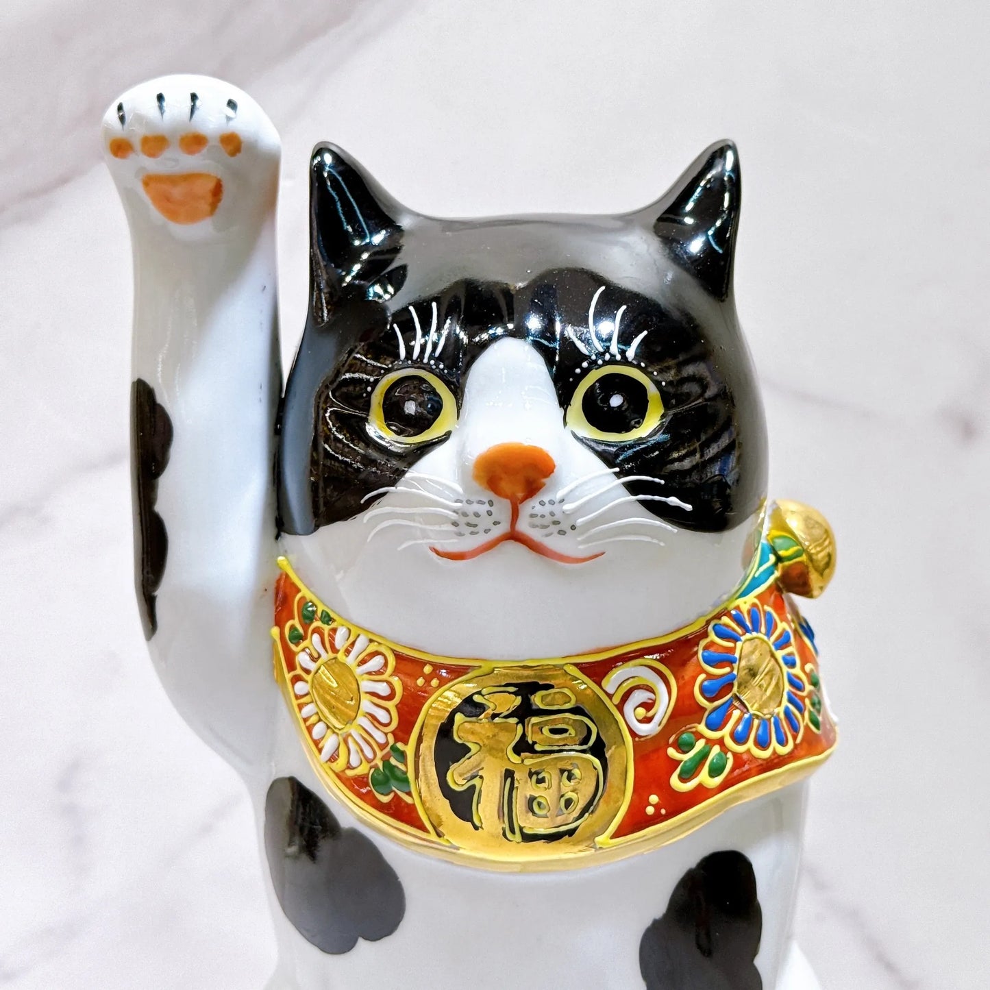 日本九谷烧招财猫 黑布7号