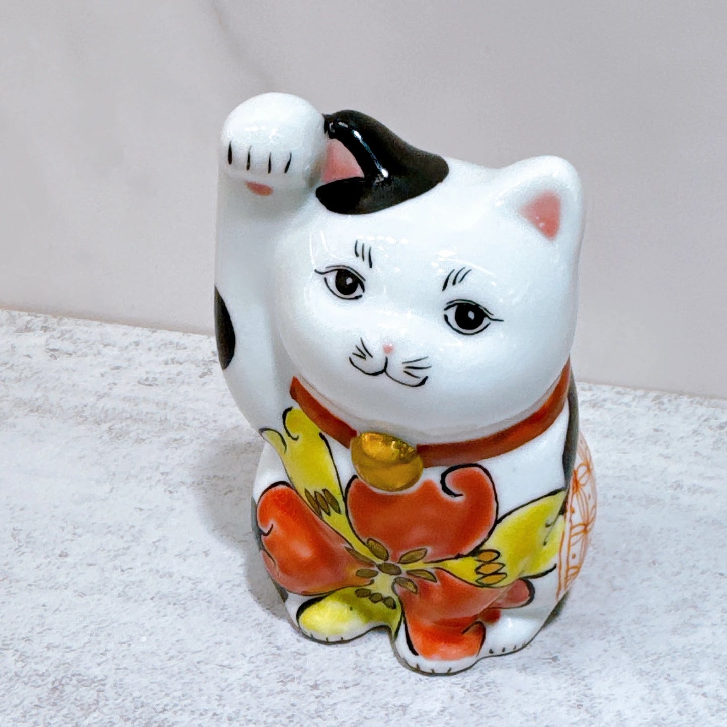 日本九谷燒招財猫 色繪