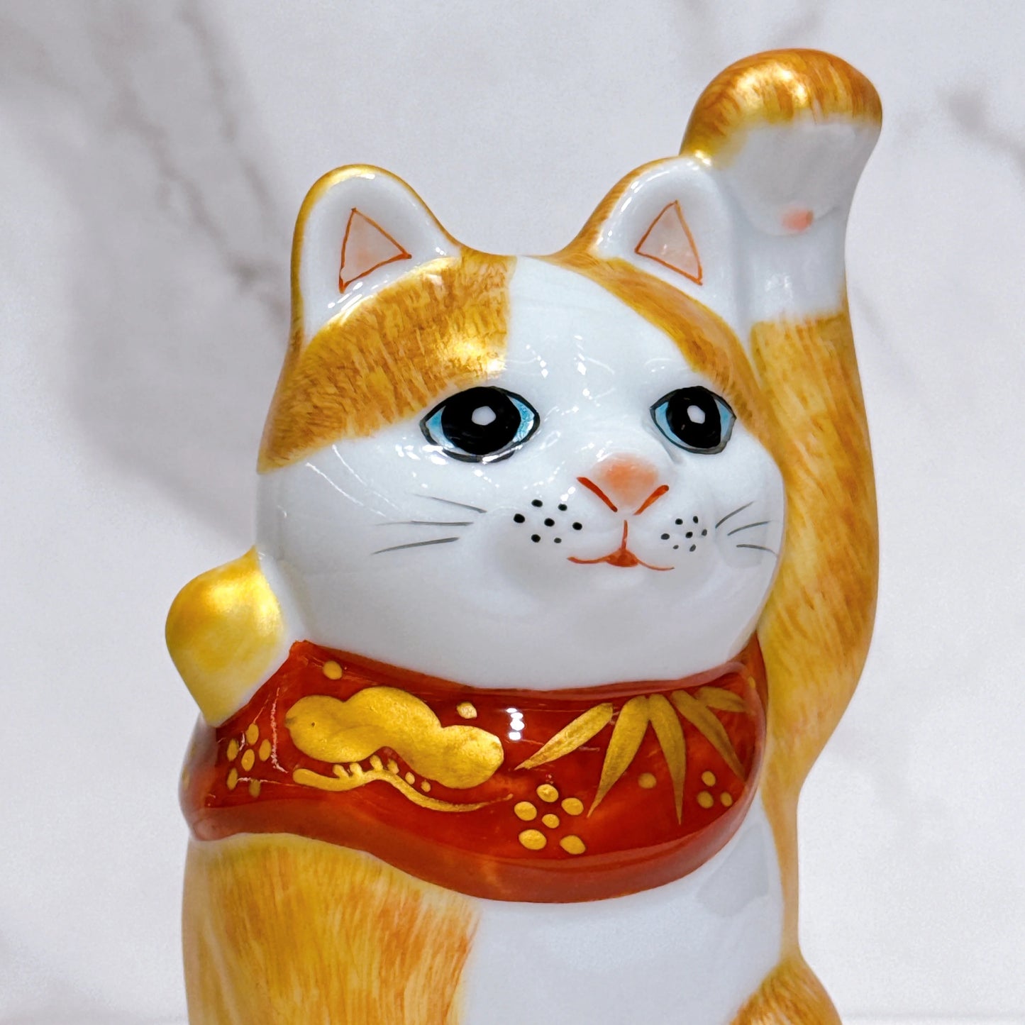 日本九谷烧招财猫 金彩毛描 4号
