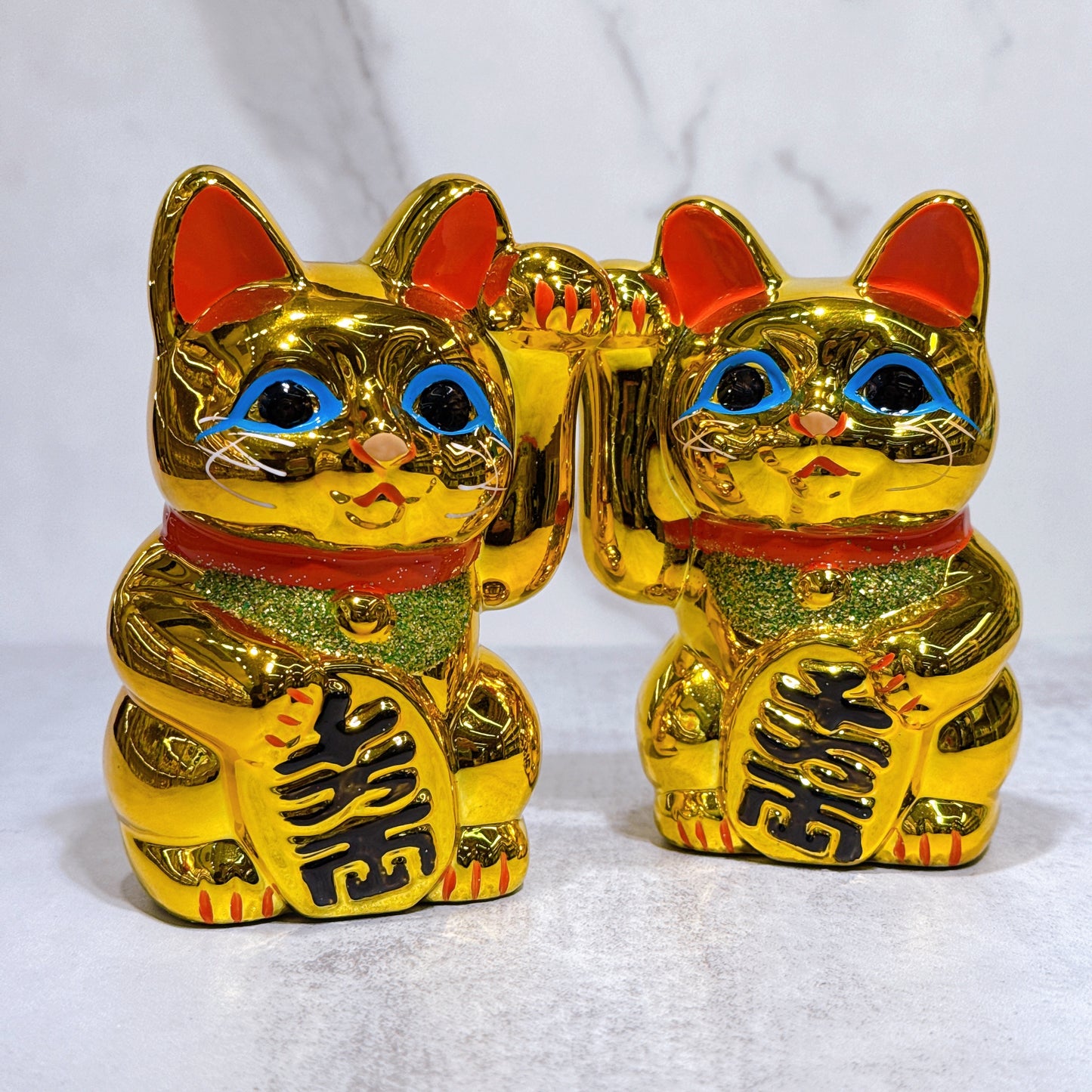 日本常滑小判招財貓 4號 金