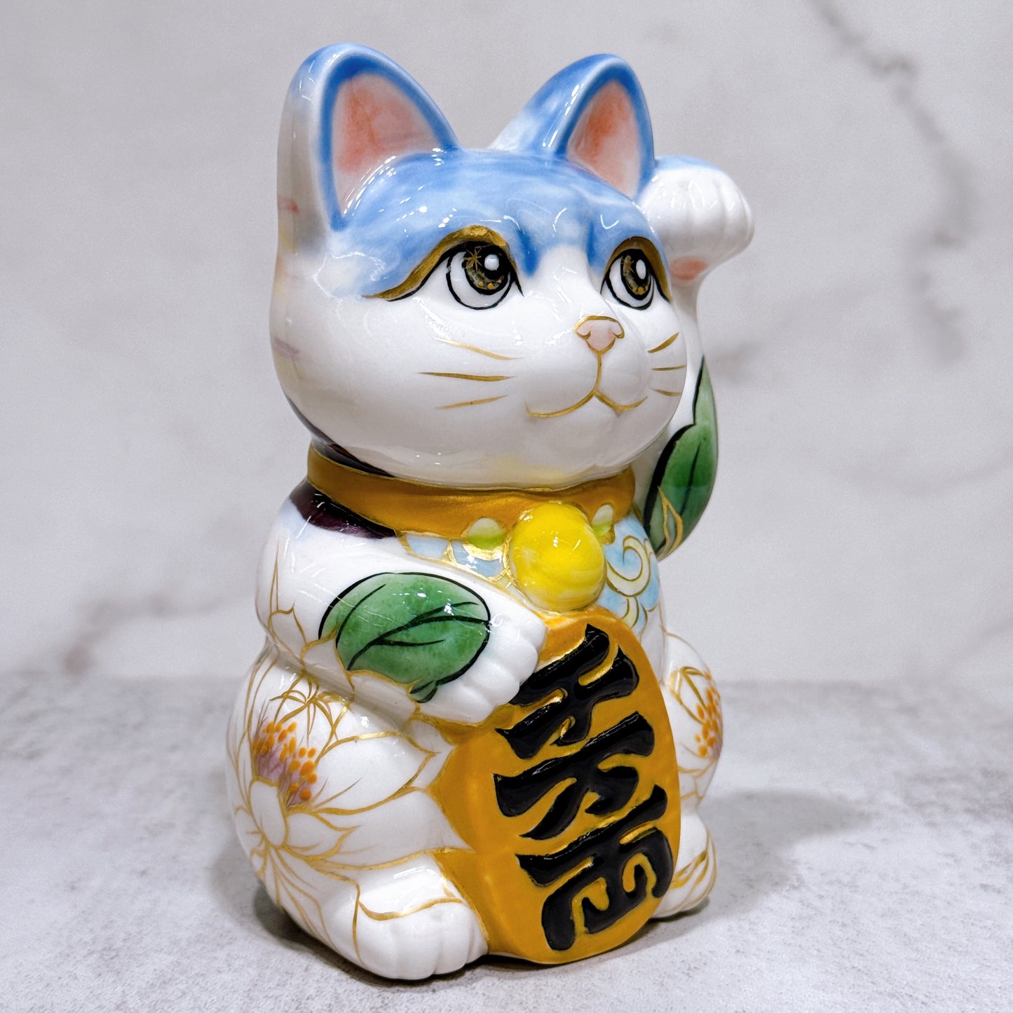 日本清水燒招財貓 色繪 宮島之猫