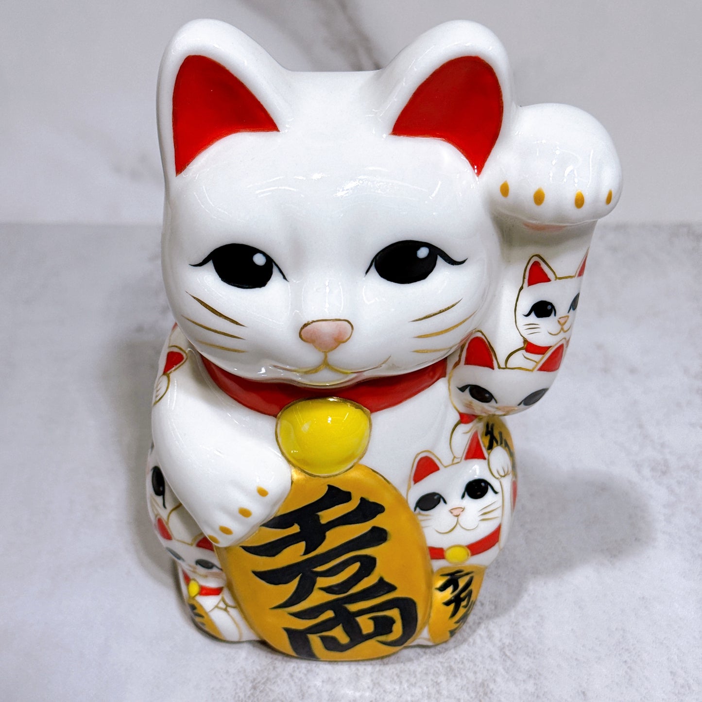 日本清水燒招財貓 色繪 貓陣 中號