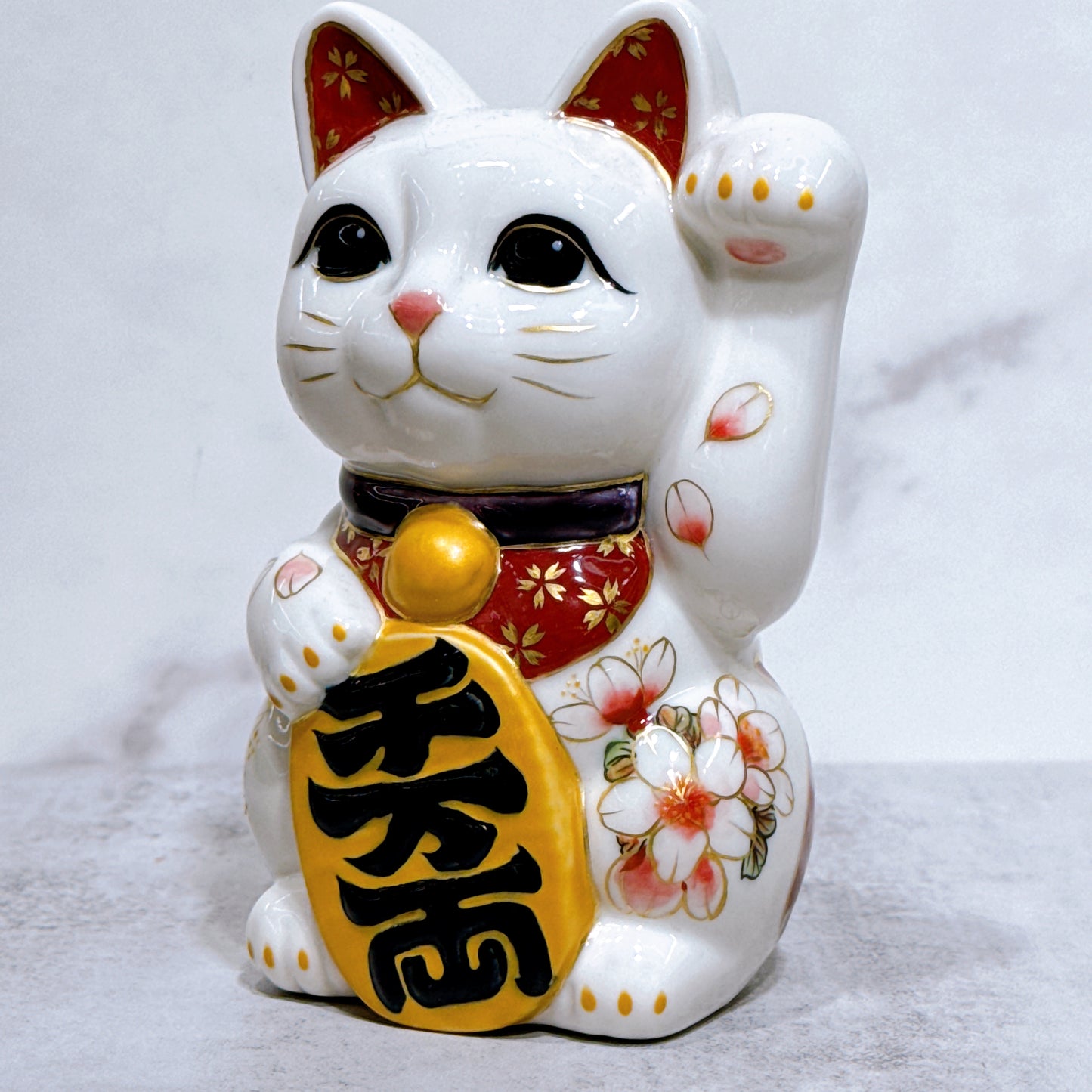 日本清水燒招財貓 色繪 広隆寺 達摩