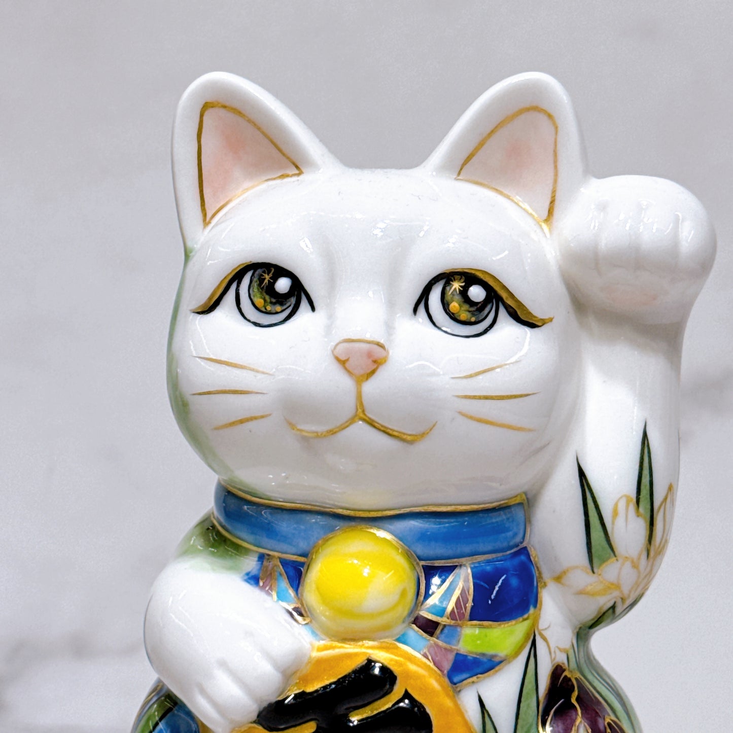 日本清水燒招財貓 色繪 上高地之貓