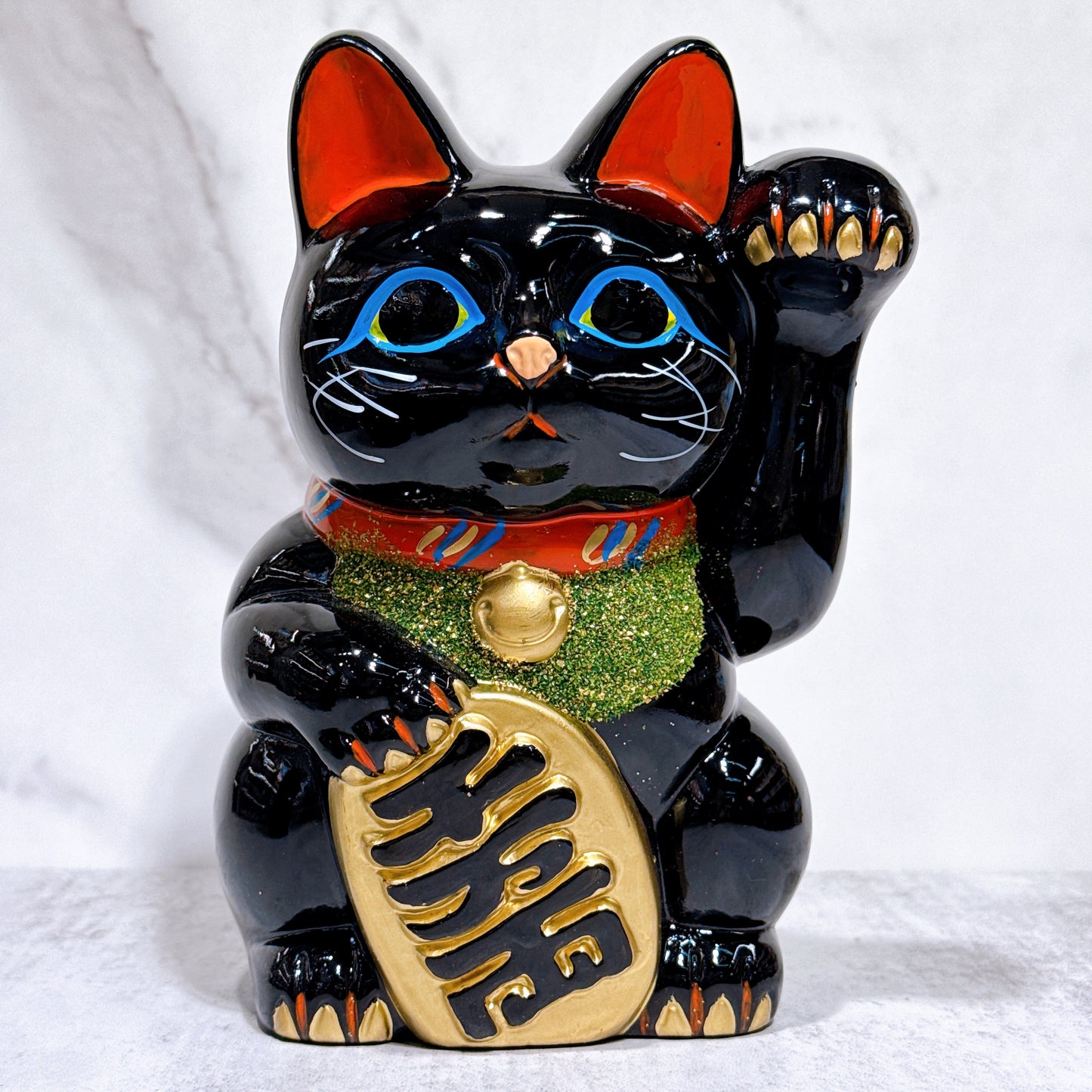 日本常滑小判招财猫 6号 黑