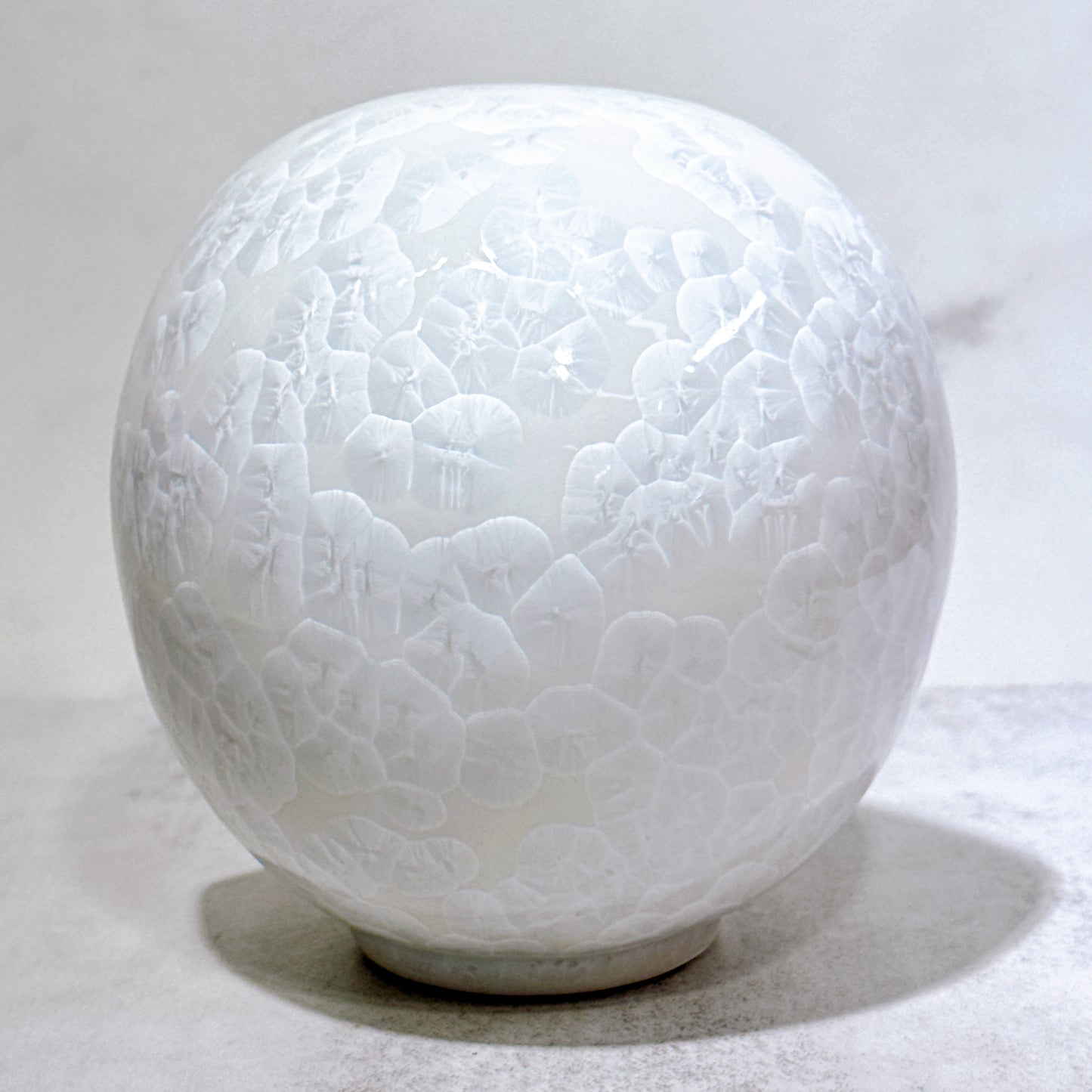 日本清水燒達摩 花結晶 白 無地 大號