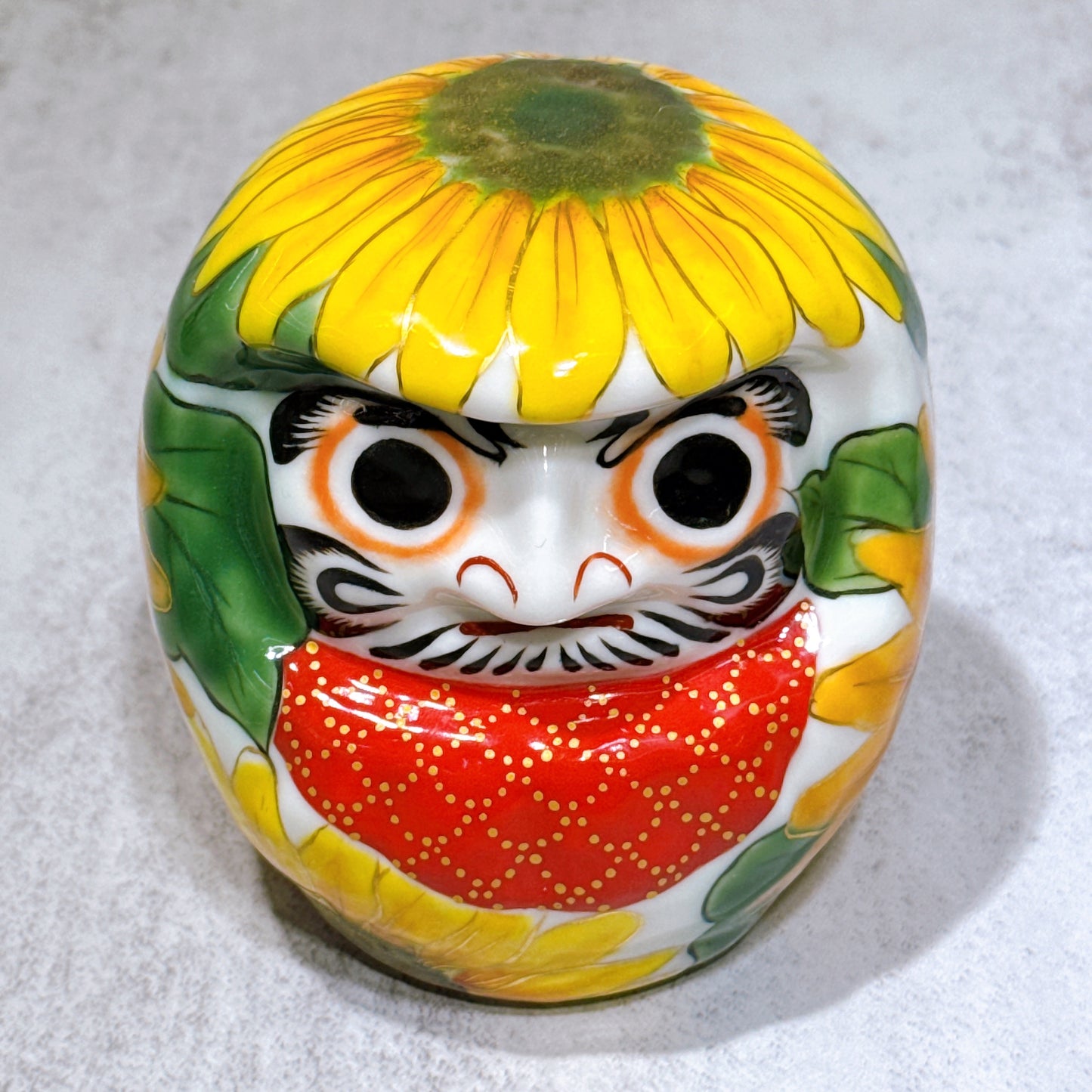 日本清水燒達摩 色繪 向日葵 小號