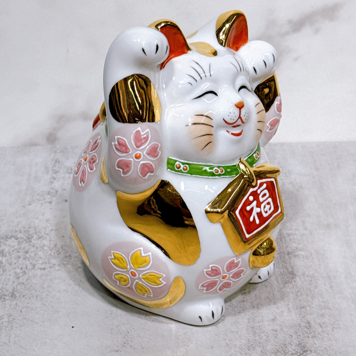 日本九谷燒招財貓 金盛 4.5號