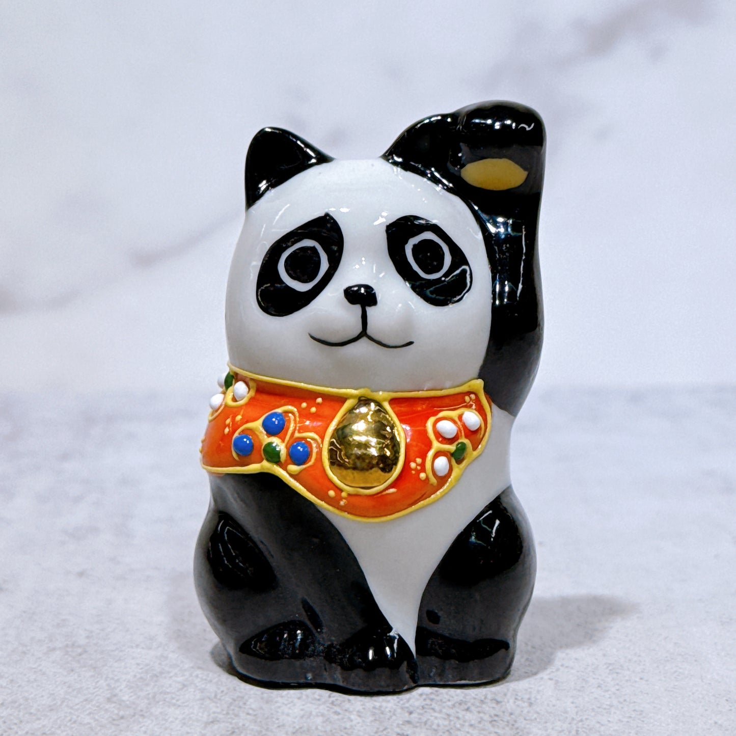 Japanese Kutani yaki Lucky Cat Panda