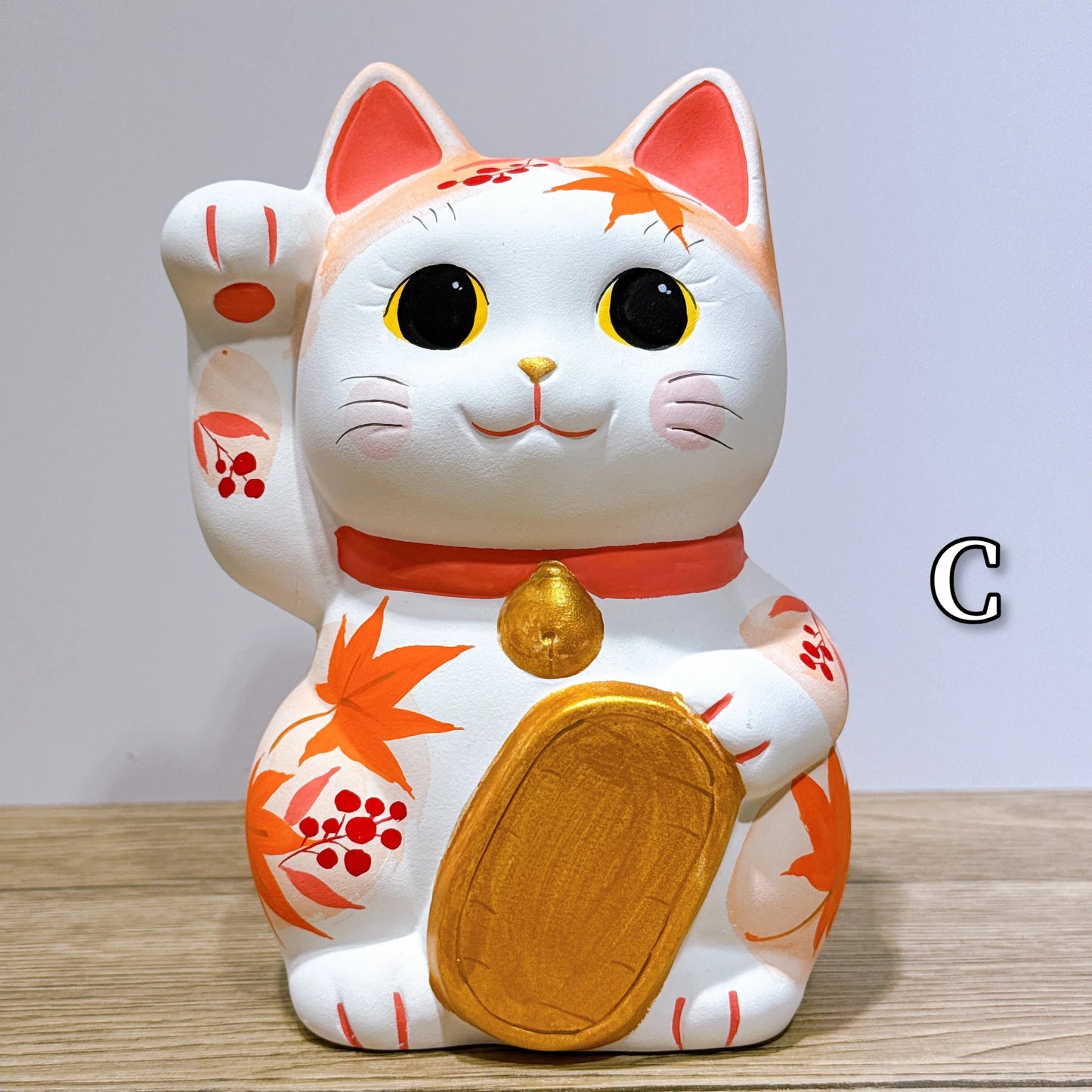 日本谷中堂招財貓 紅葉
