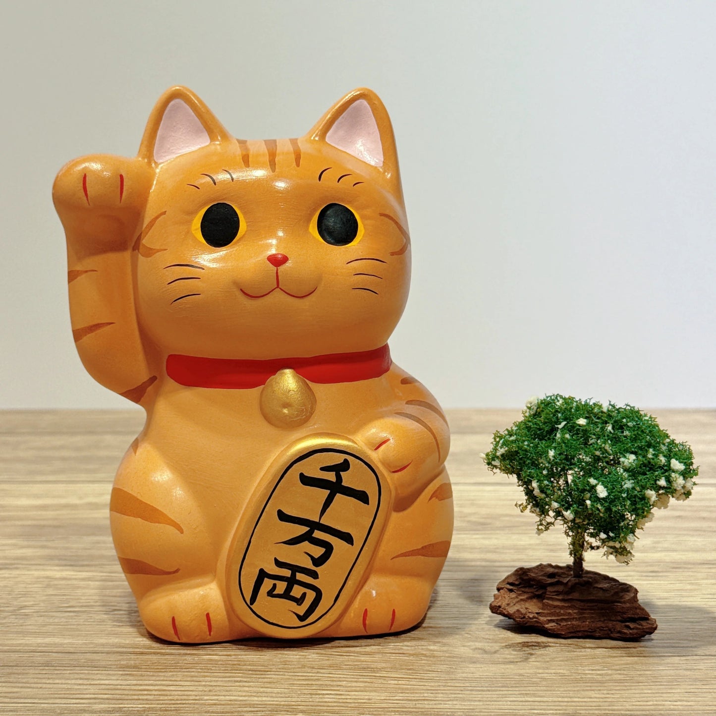 日本谷中堂招財貓 小判 虎紋