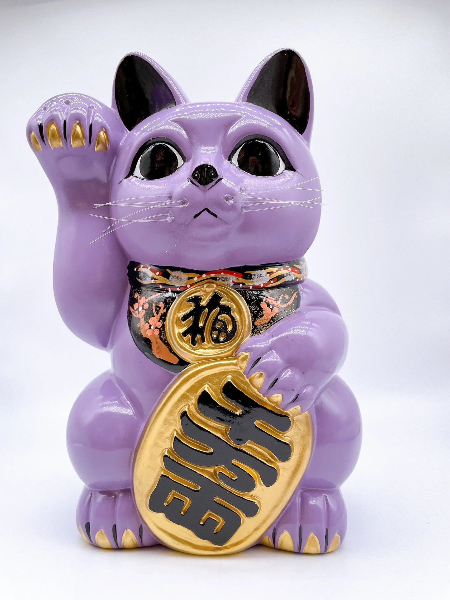 日本常滑小判招財貓 10號 紫