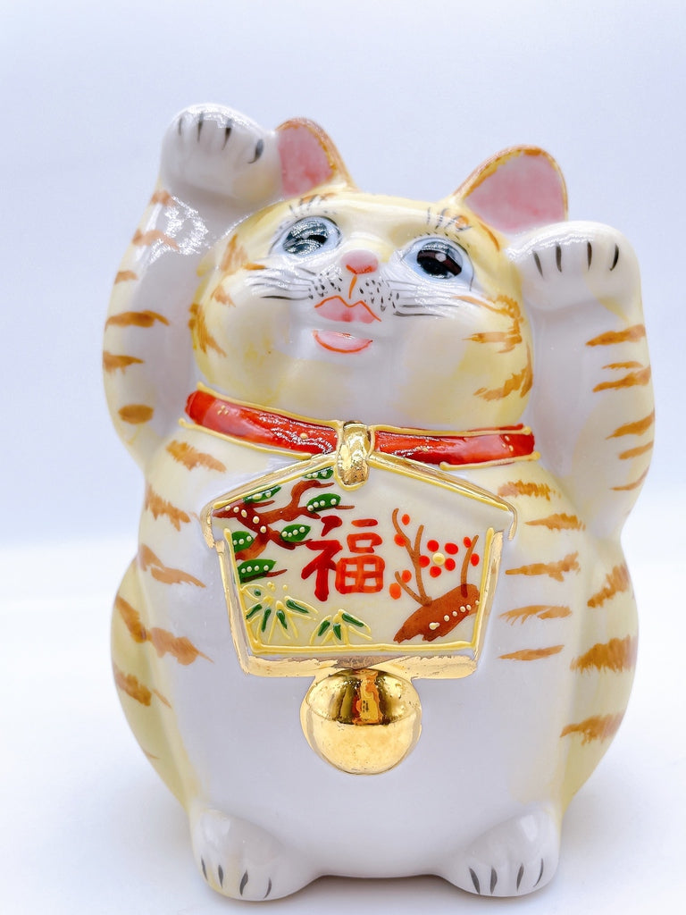 日本九谷燒招財貓 繪馬粉紅