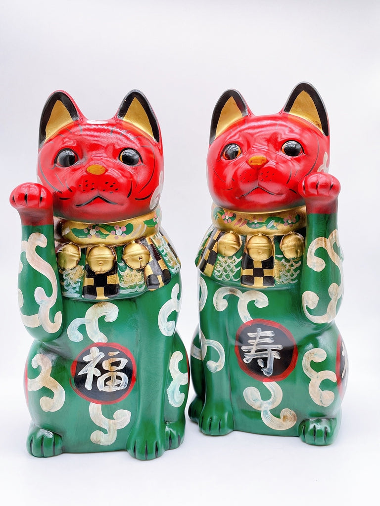 日本大正唐草招财猫.复刻版特大