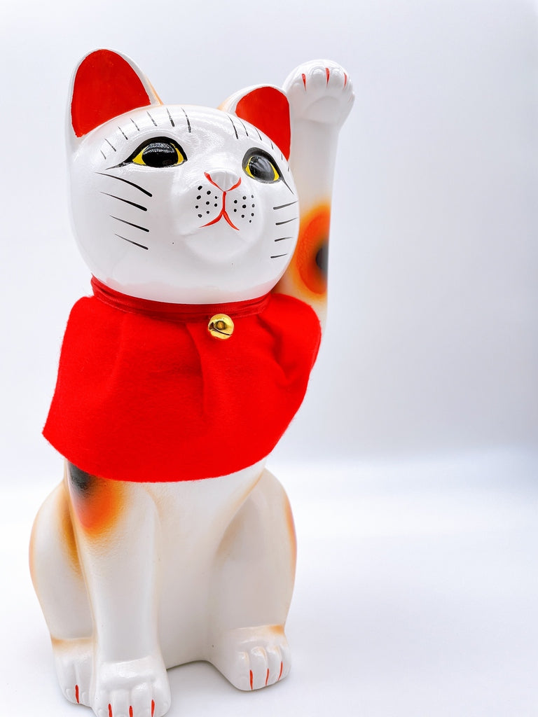 日本常滑祝賀招財貓 白色