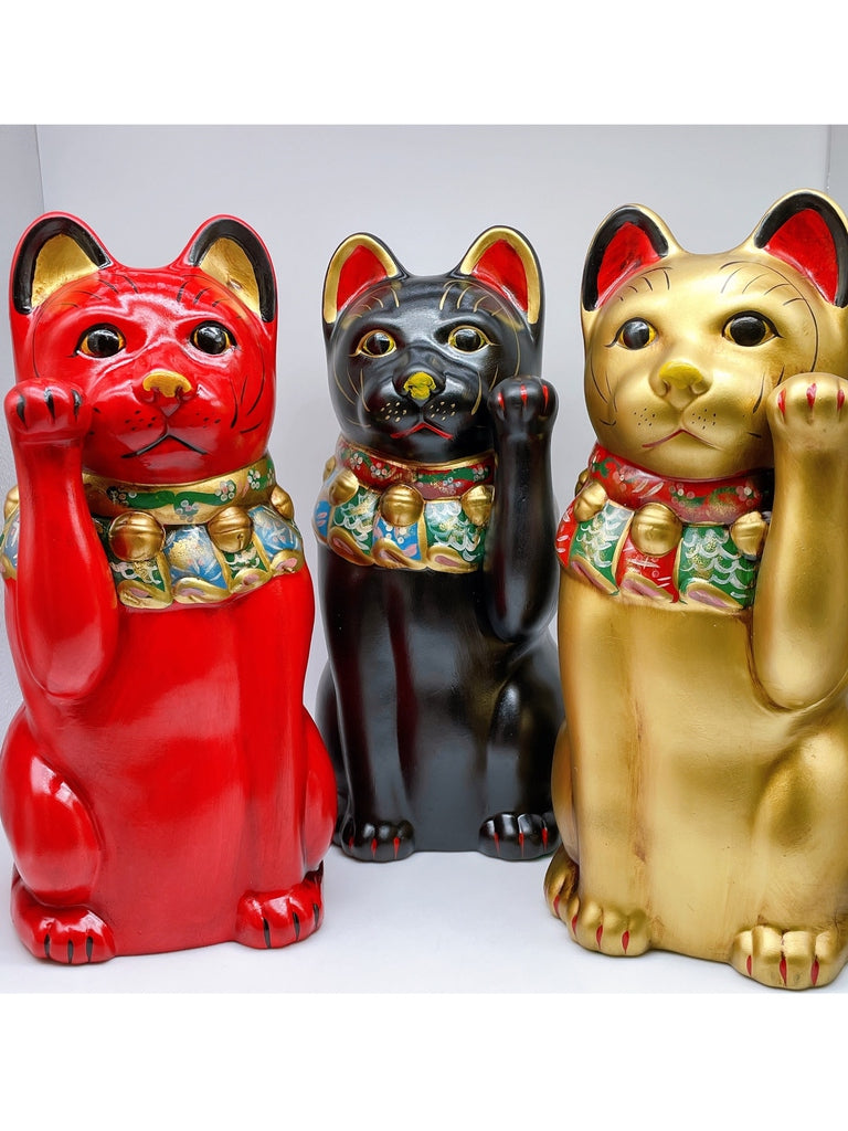 日本濑戸烧大正古黑招财猫.复刻版12号