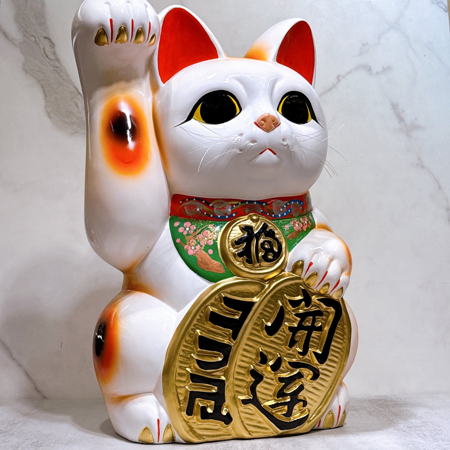日本常滑雙小判招財貓 13號 右