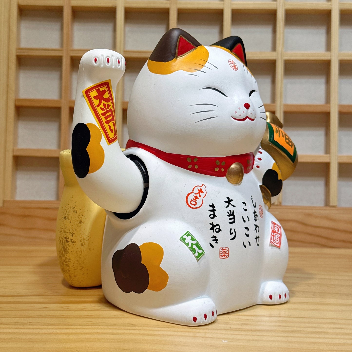 日本錦彩大當家電動招財貓  白