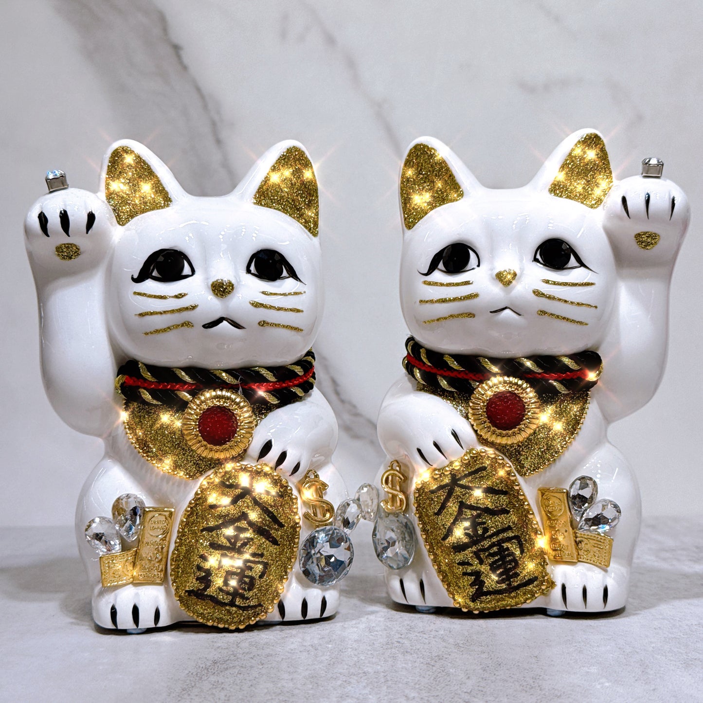 日本花見招財貓 大金運 5號 白