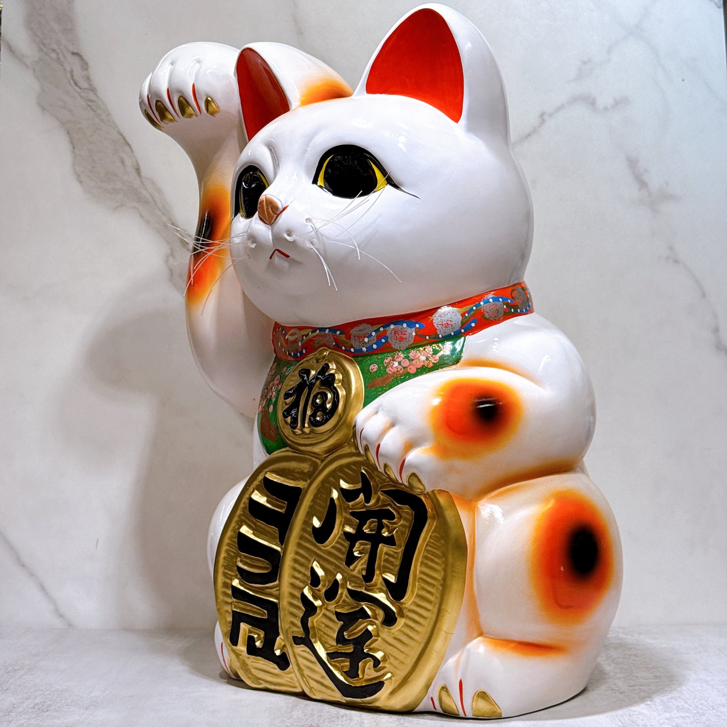 日本常滑雙小判招財貓 13號 右