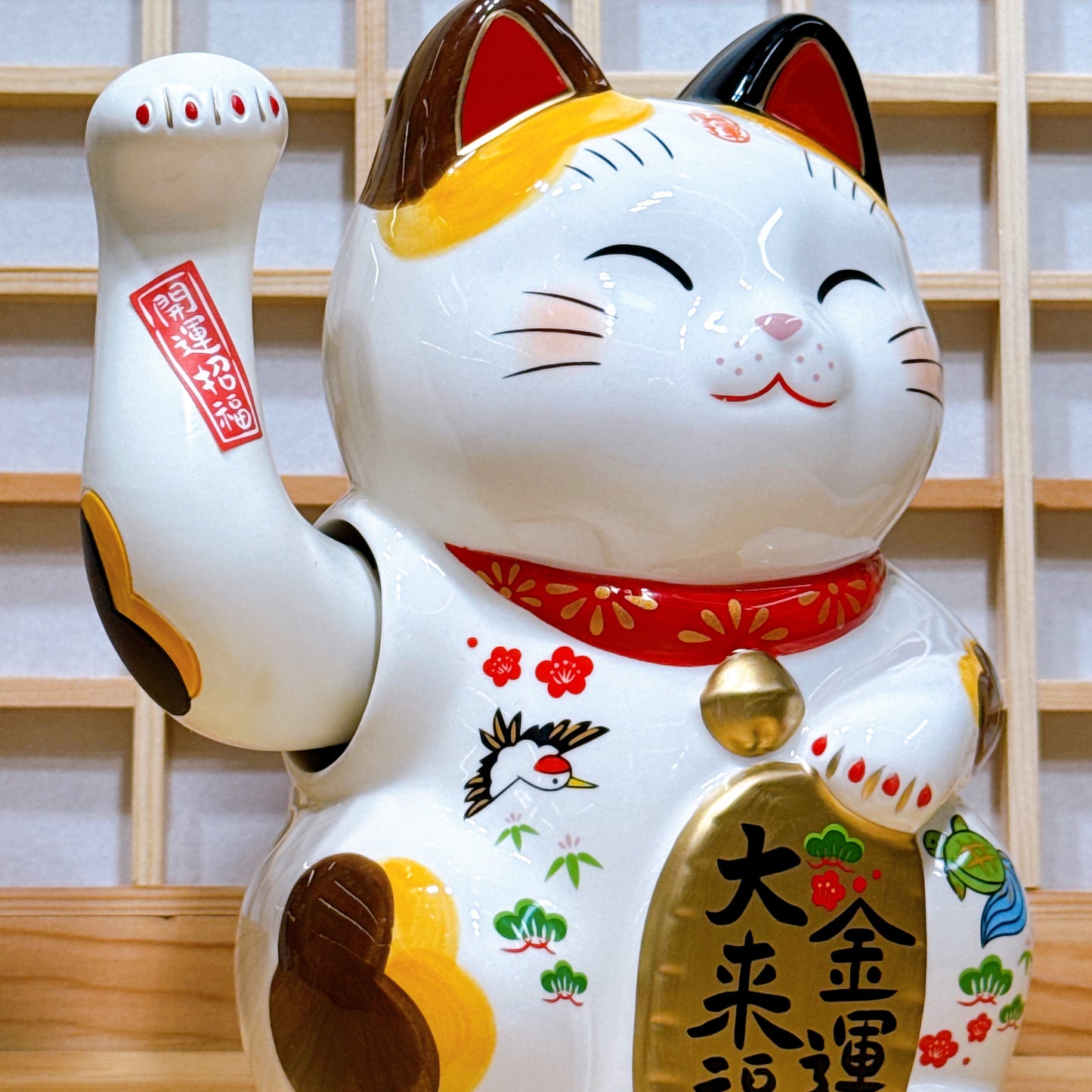 日本彩繪金運大來福招財貓｛ 電動｝