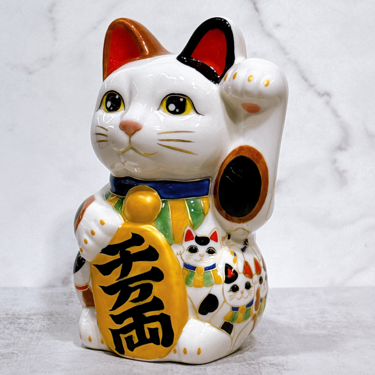日本清水燒招財貓 仫繪 描貓之樂 特大