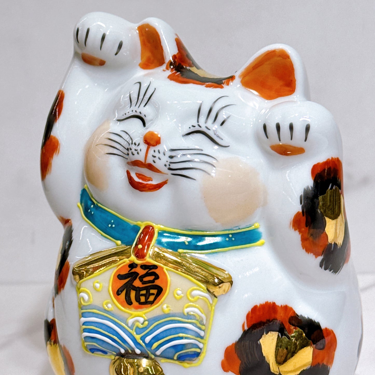 日本九谷燒招財貓 金三毛4.5號