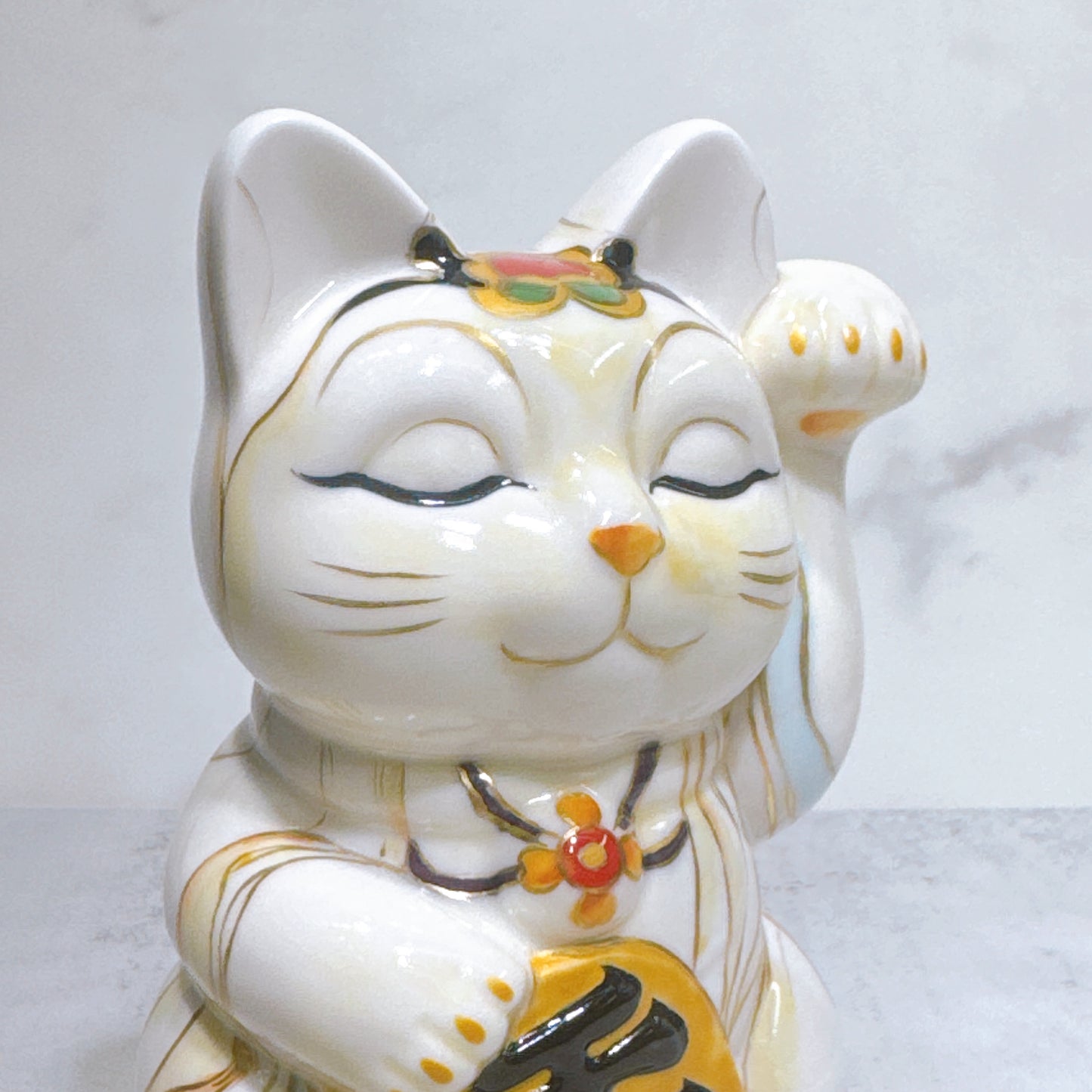 日本清水烧招财猫 仫绘 观音