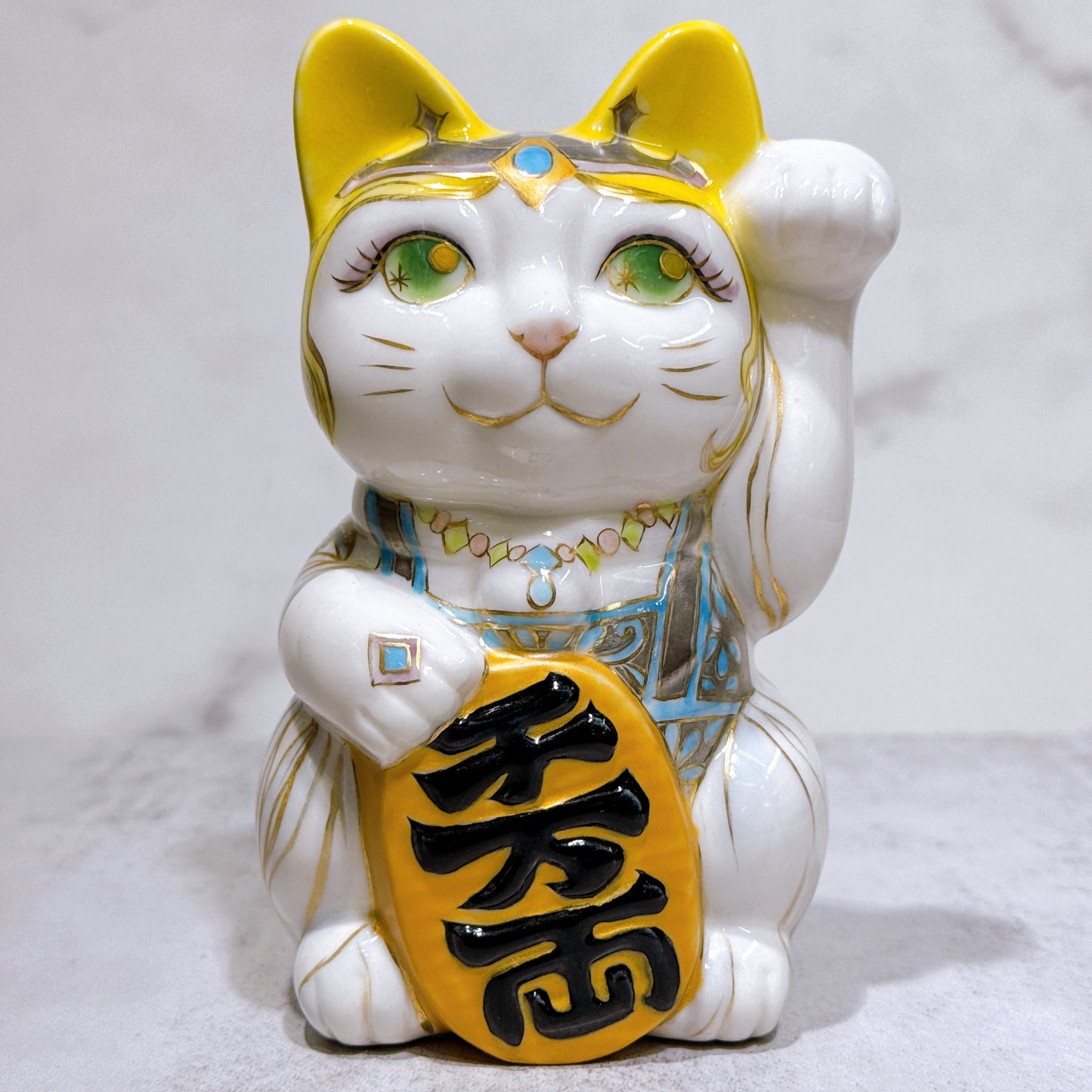 日本清水燒招財貓 仫繪 歐米之姬樣