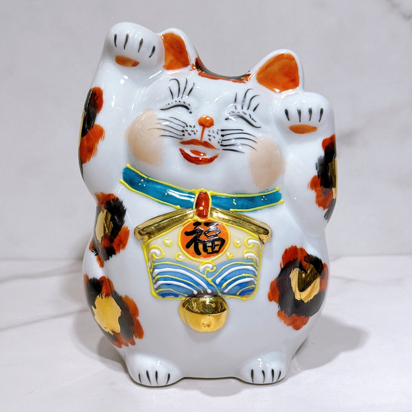 日本九谷燒招財貓 金三毛4.5號