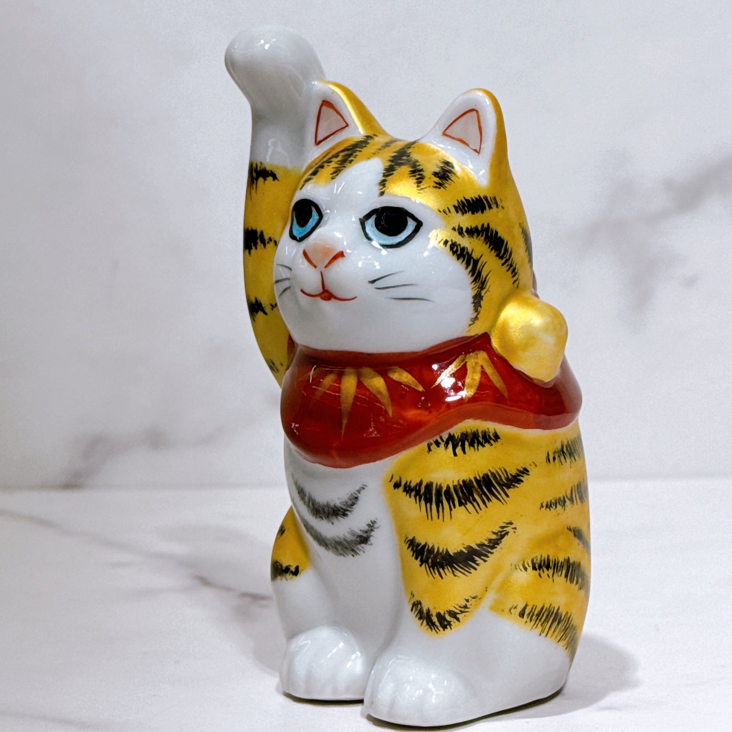 日本九谷燒招財貓 金彩 3號