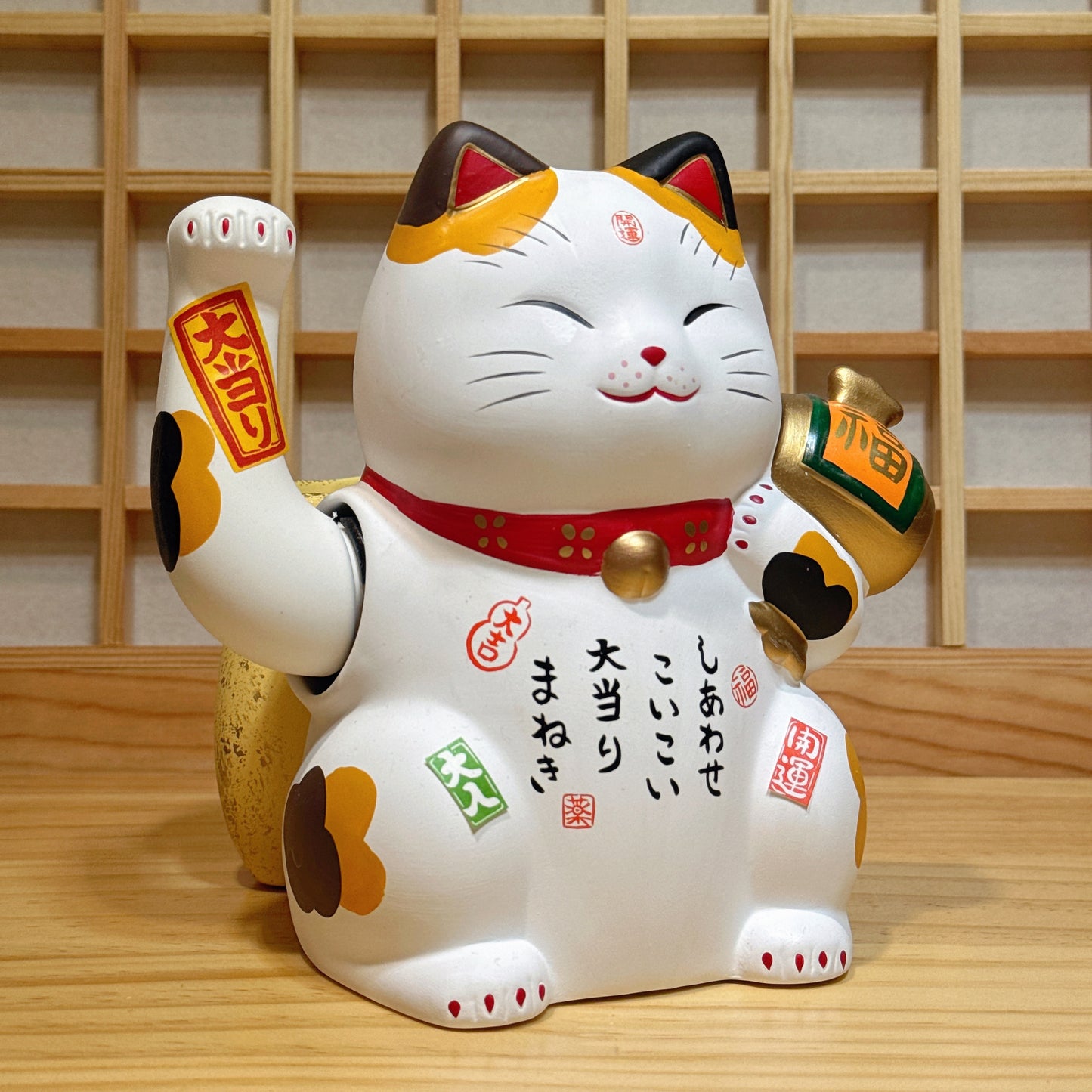 日本錦彩大當家電動招財貓  白