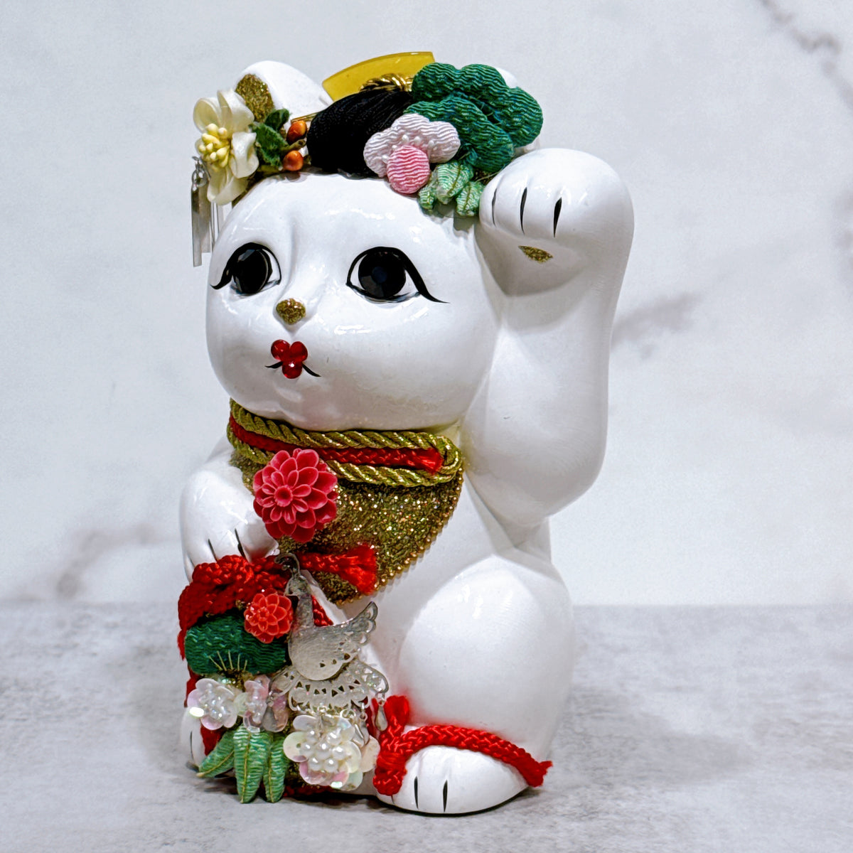 日本花見招財貓 金葉錦貴 5號 左