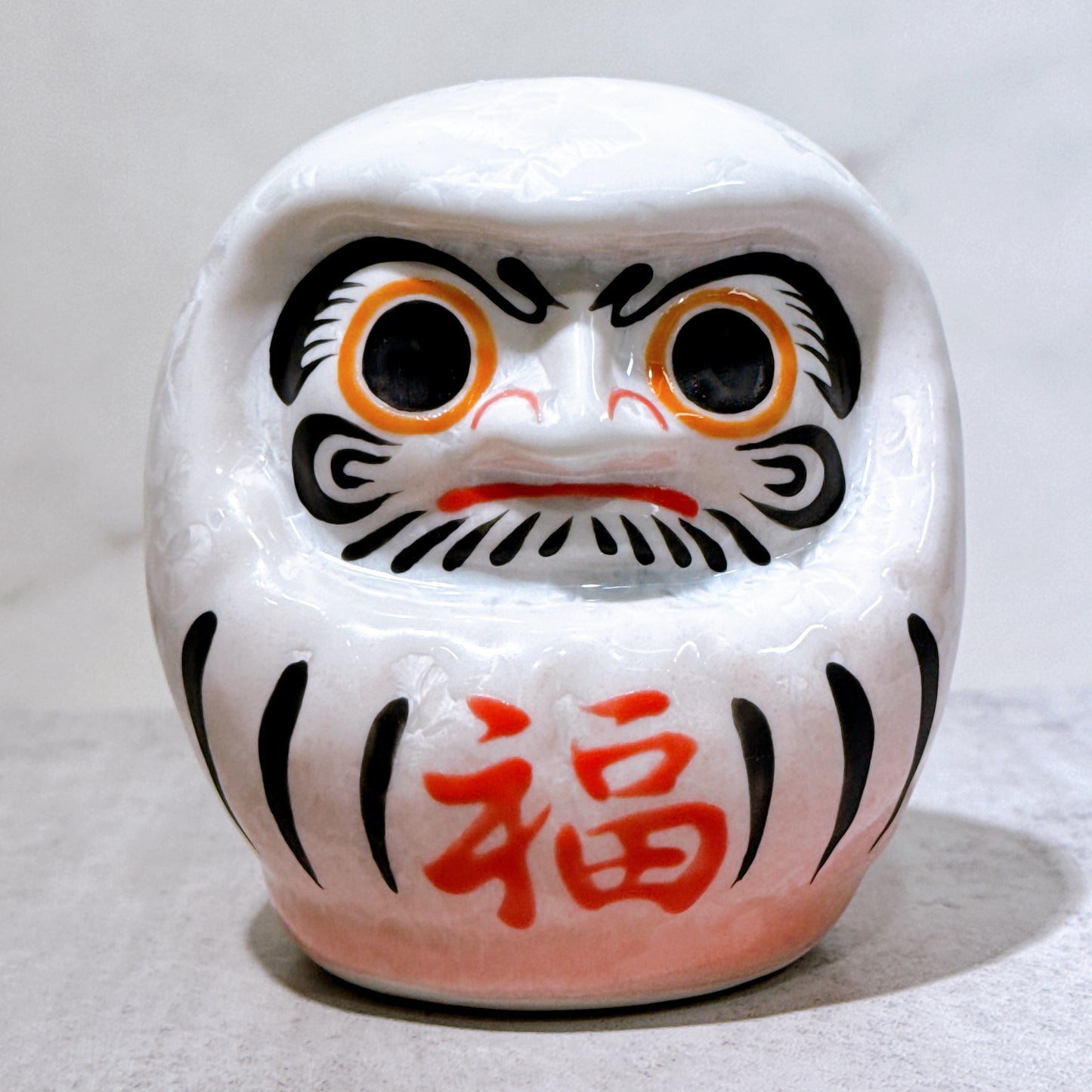 日本清水燒達摩 花結晶 桃白 樣 小號