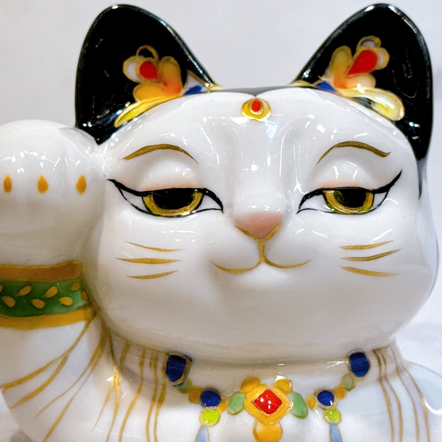日本清水烧招财猫 达摩 花结晶 银藤 亿万两