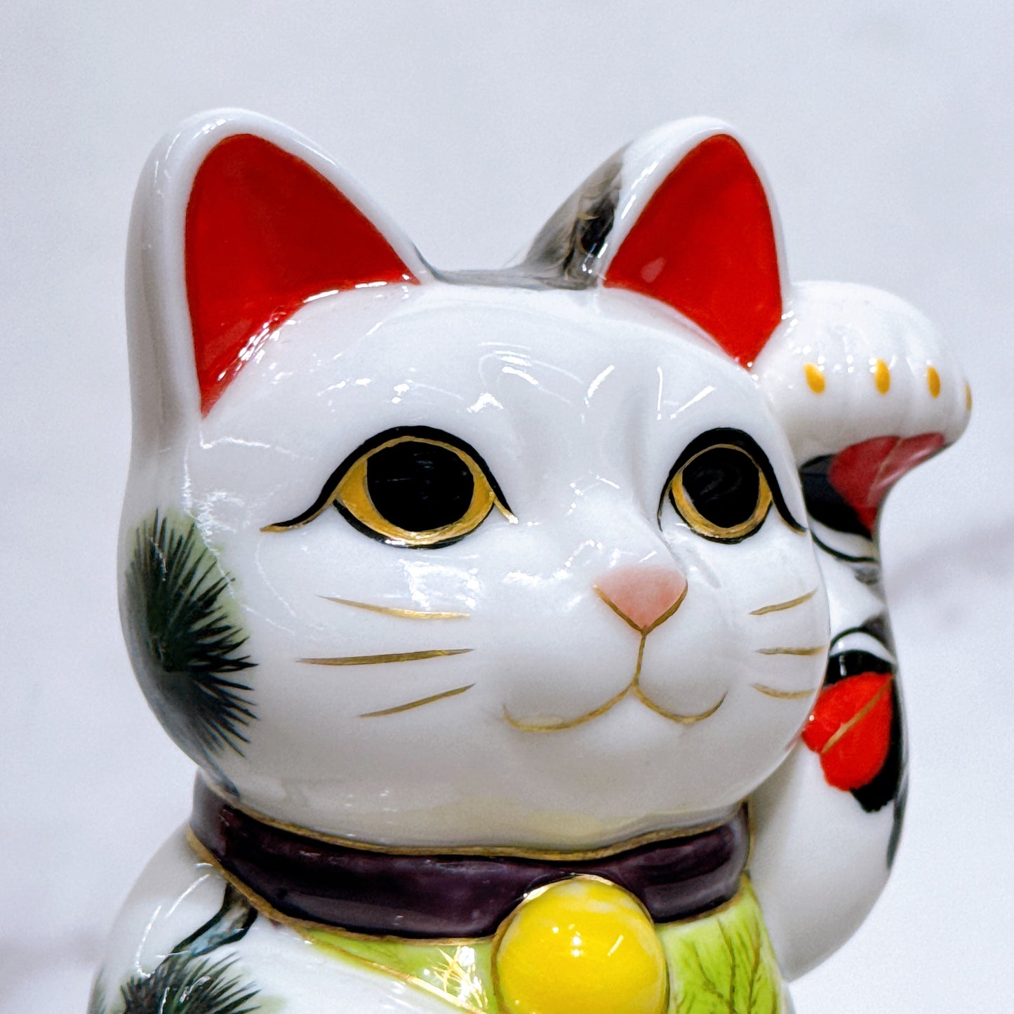 日本清水燒招財貓 色繪 鳳凰
