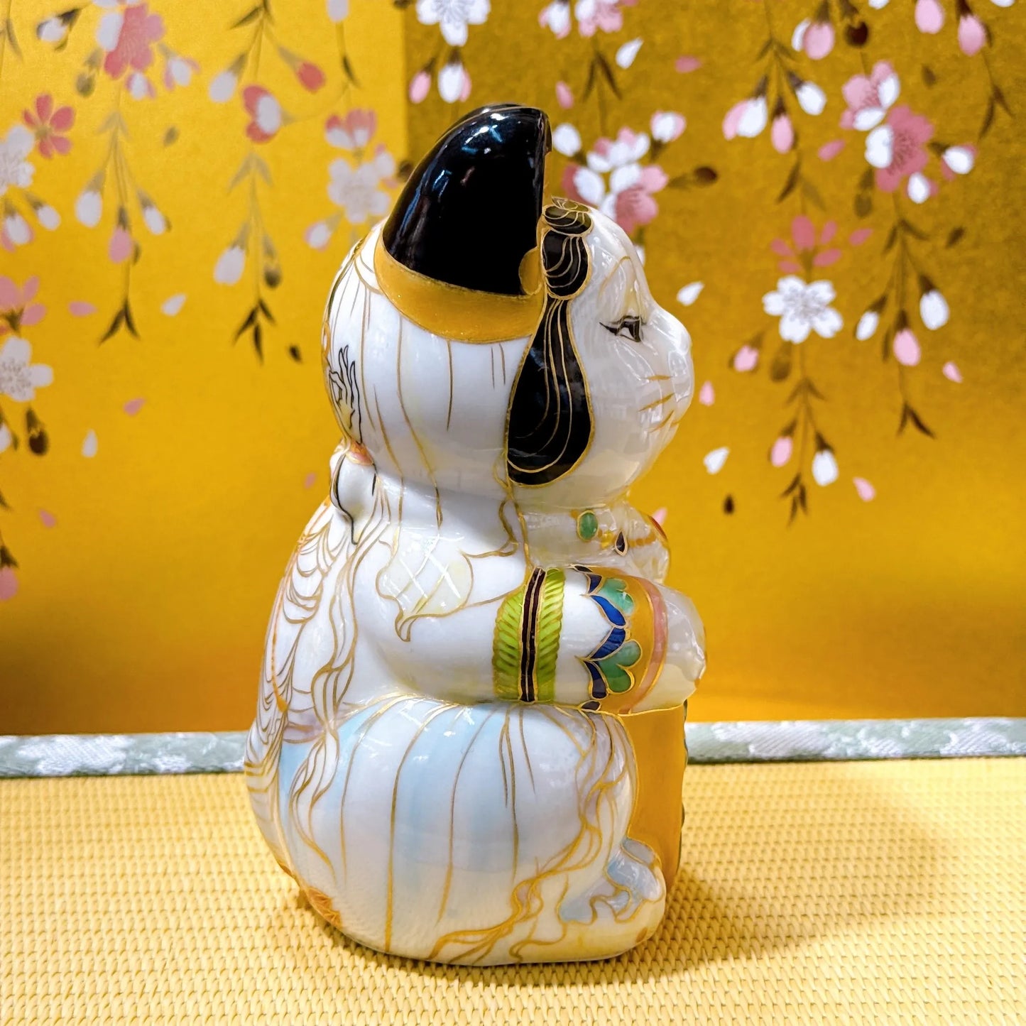 日本清水烧招财猫 仫绘 观音
